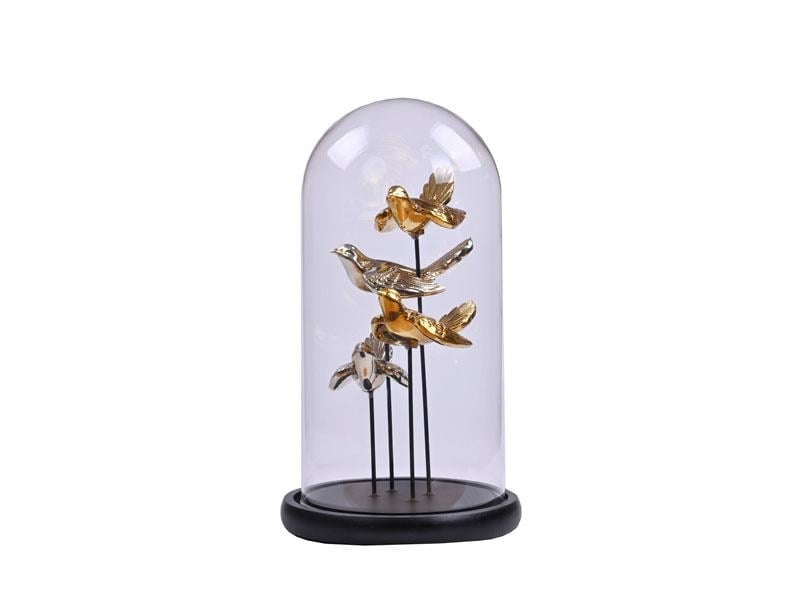LMDR FLYING BIRDS IN FANUS GOLD SILVER LARGE 17,5X17,5X32CM