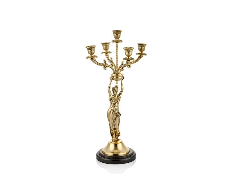 LMDR LADY CANDELABRA 5 LIGHTS ANTIQUE GOLD 25,5X25,5X53,5 CM