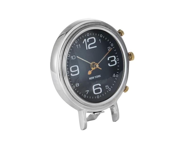 LMDR NICKEL SHINY BRASS TABLE CLOCK 7X18X19 CM