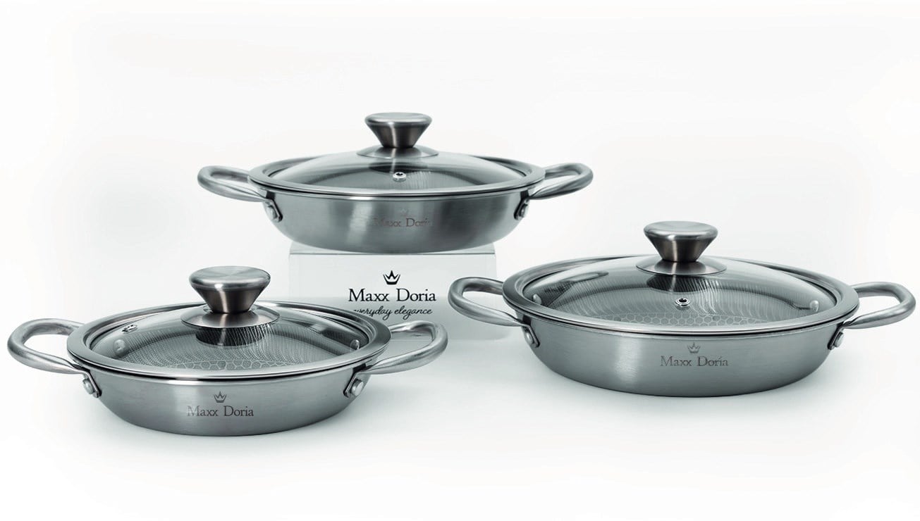 Maxx Doria Pa3039 Steel Fusion 6 Parça Kapaklı Sahan Takımı