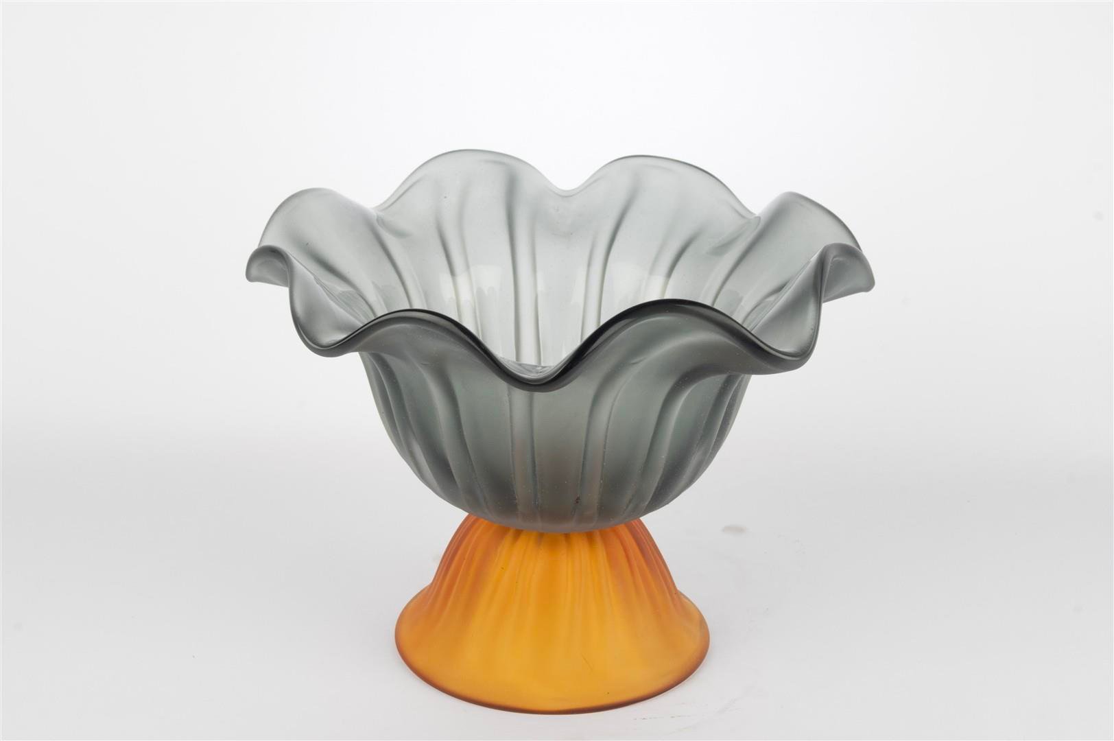 MİKASA AMBER YEŞİL AYAKLI CAM KASE 32X24 CM
