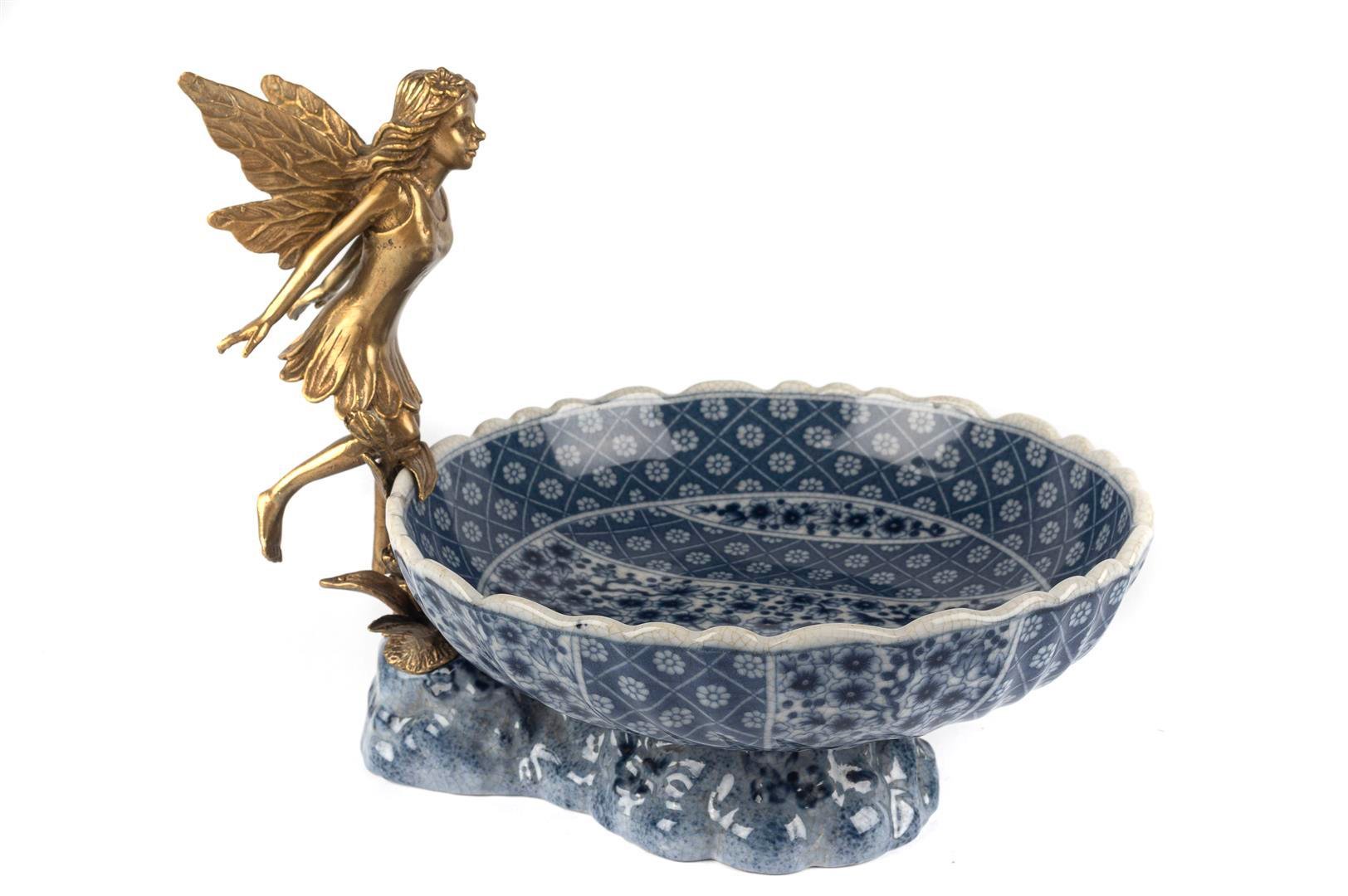 MİKASA BLUE BLANC GOLD PORS DEKORATİF TABAK 21X26X23 CM