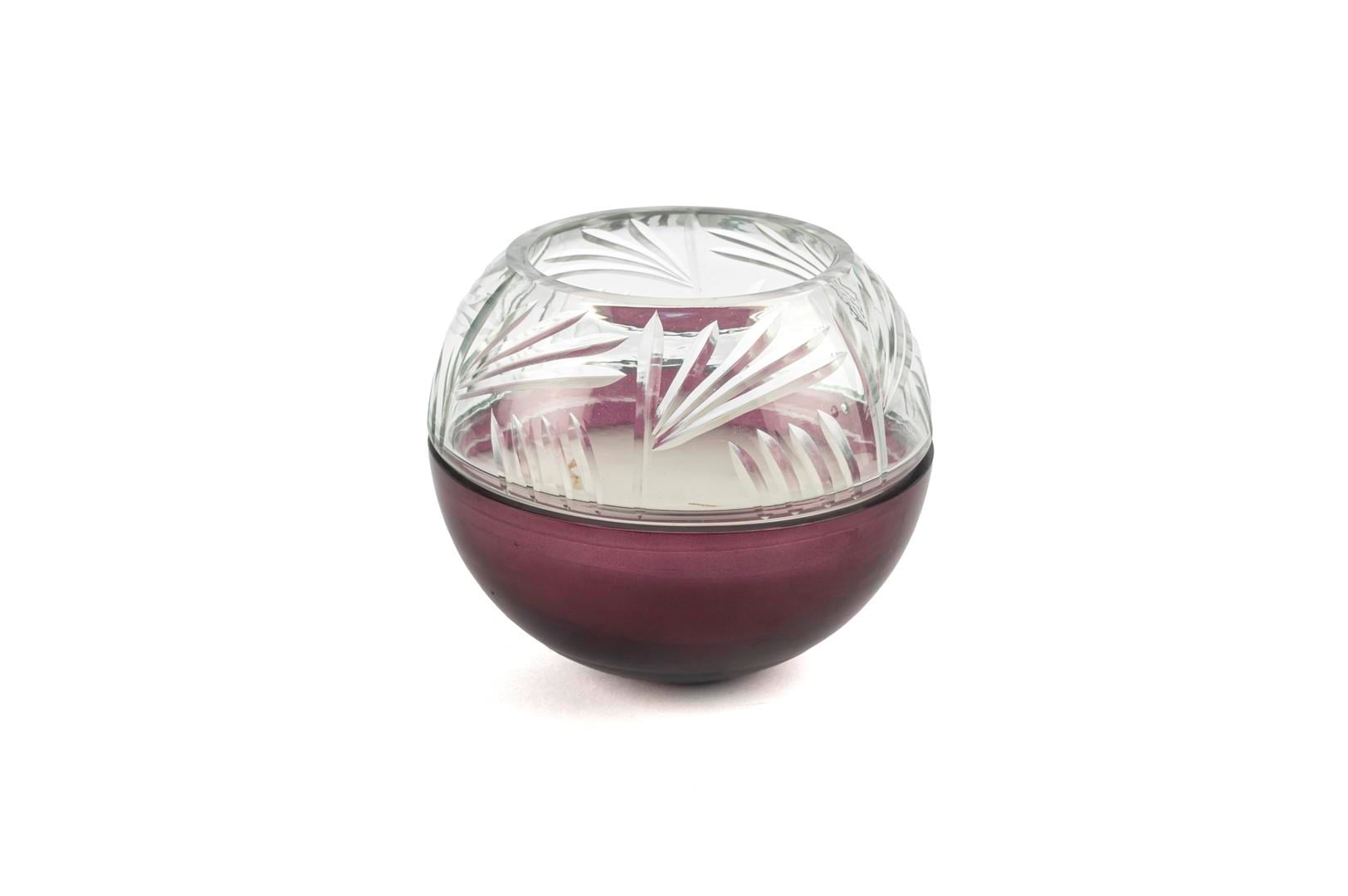 MİKASA BORDO CAM KAPAKLI MUM 13X11 CM