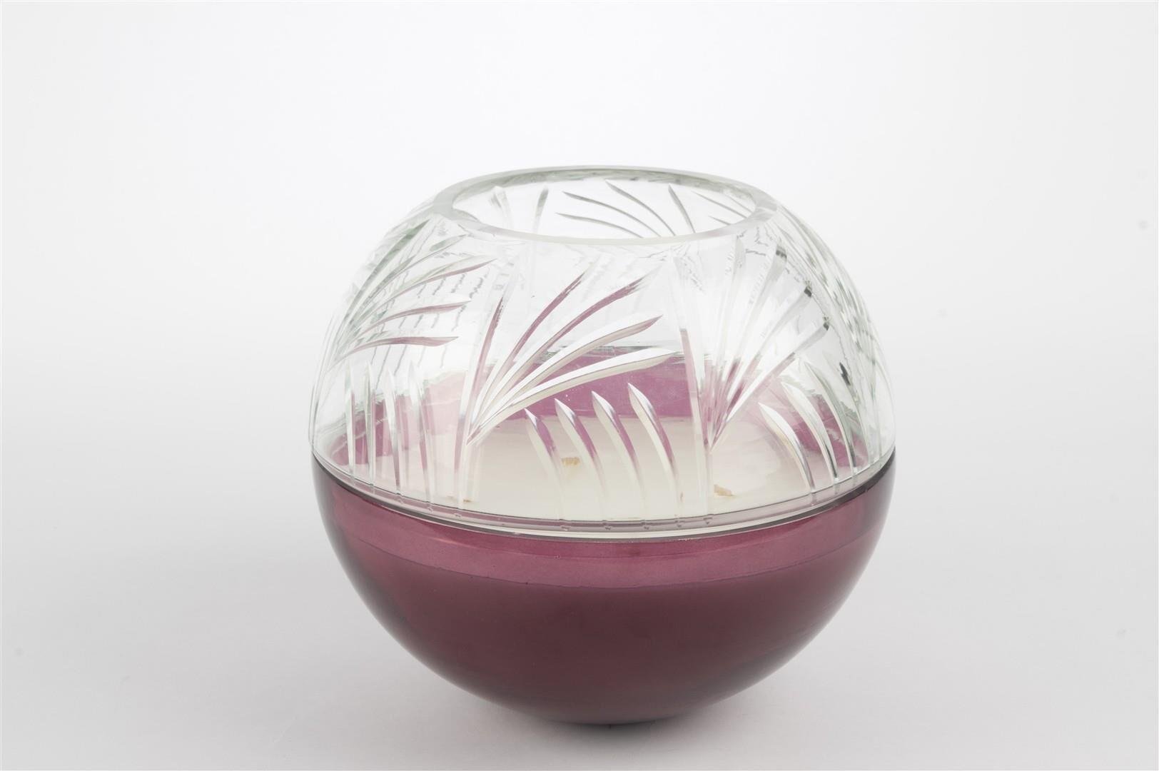MİKASA BORDO CAM KAPAKLI MUM 18X16 CM