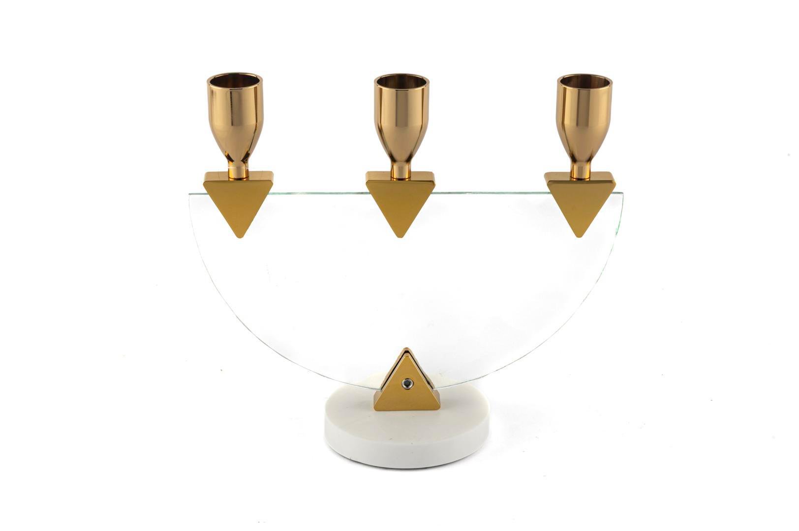 MİKASA Gold 3lü Cam Şamdan 20x8x17cm