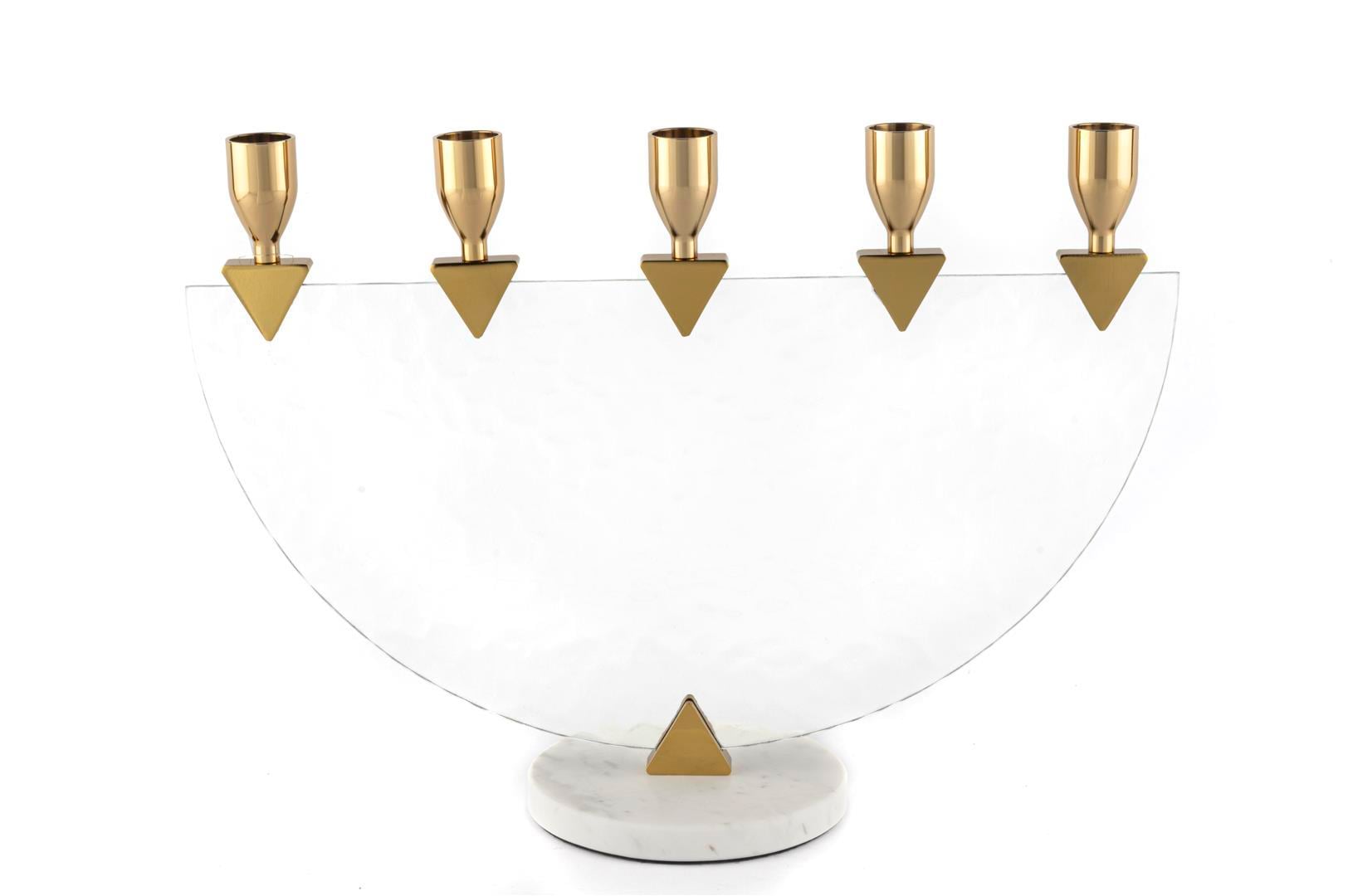 MİKASA Gold 5li Cam Şamdan 37x12x27cm
