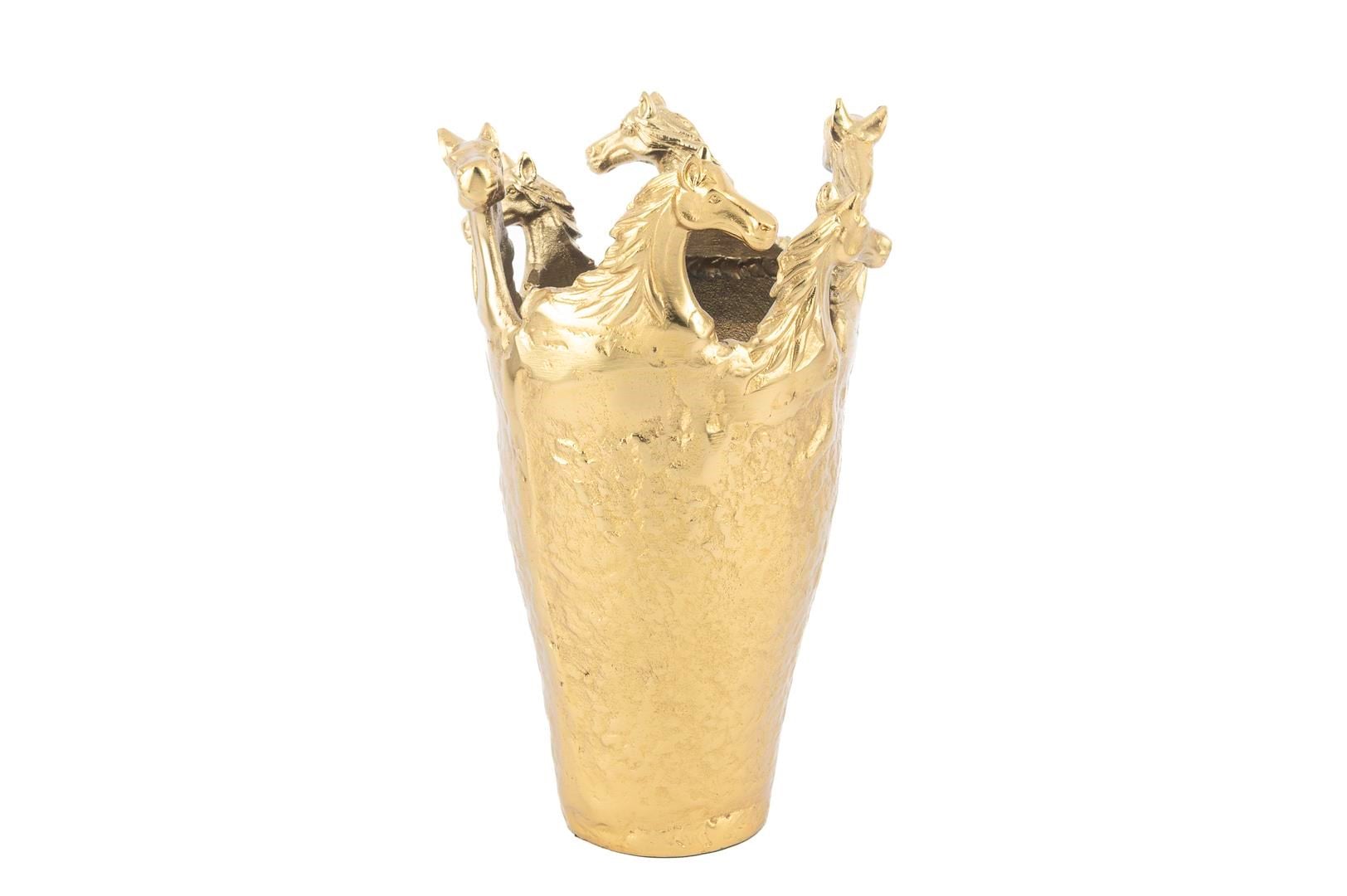 Mikasa Gold At Dekorlu Metal Vazo 23x35cm