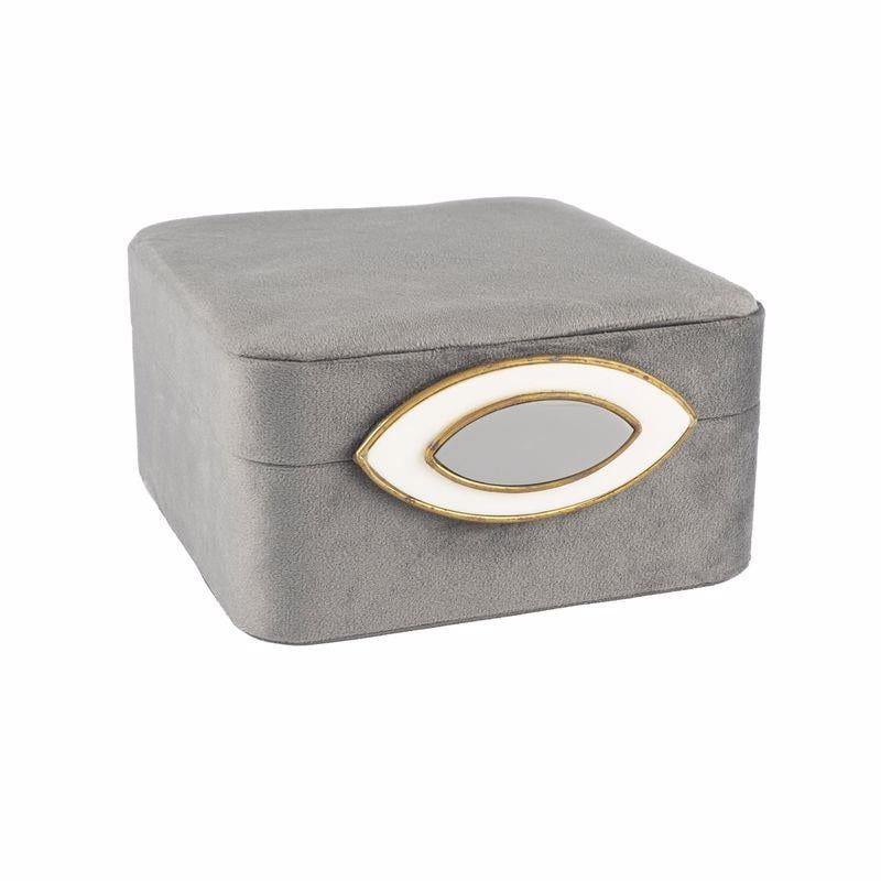 MİKASA GRİ GOLD KADİFE TAKI KUTUSU 16X16X8 CM