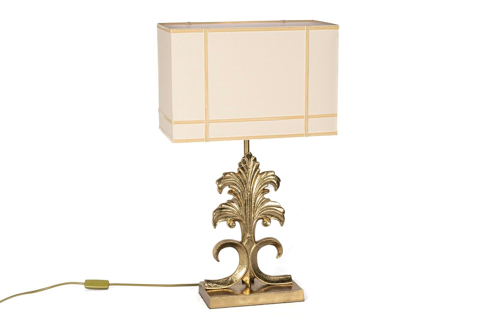 Mikasa Krem Şapkalı Brave Antik Gold Abajur 38x18x64cm