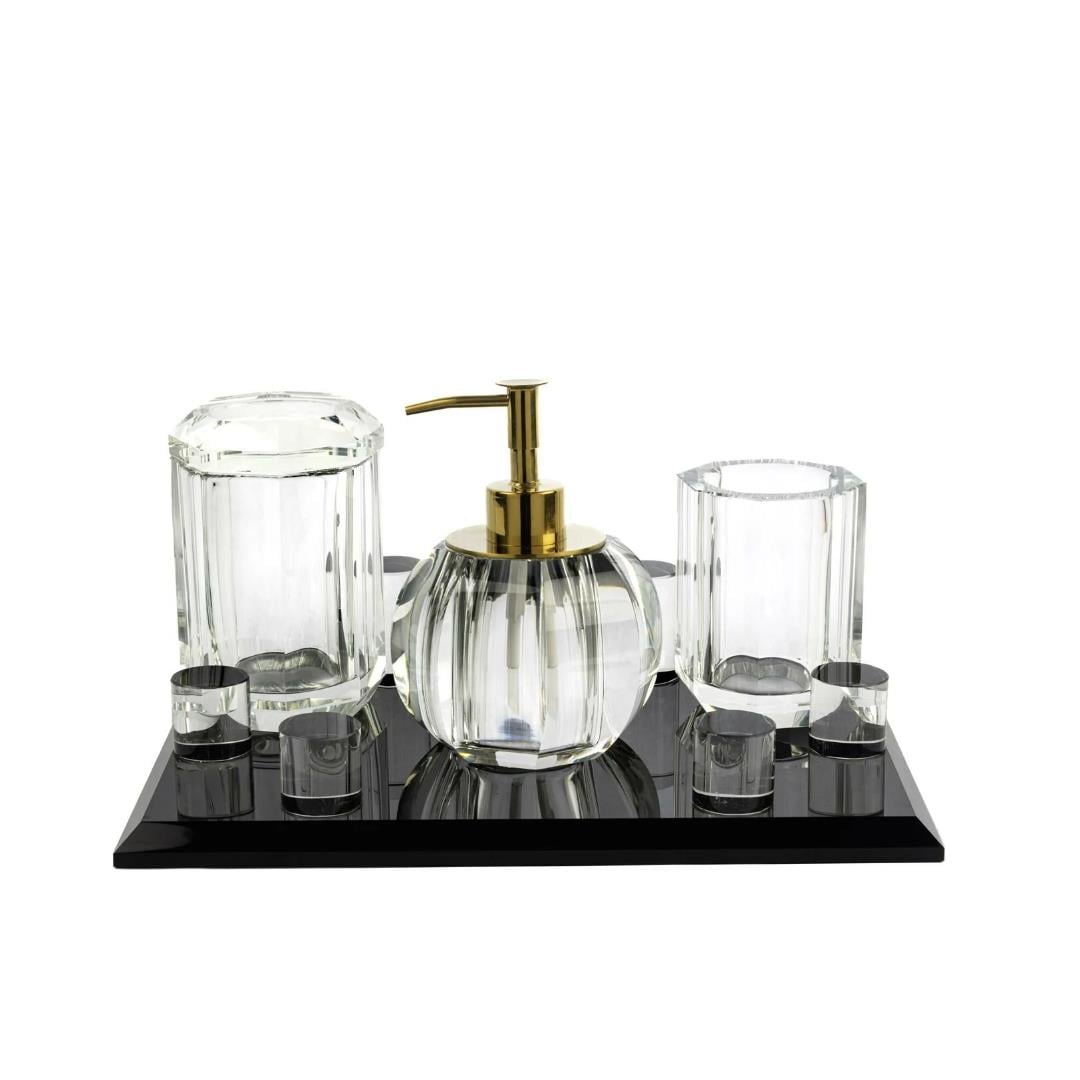 MİKASA SİYAH CLEAR 4 PRC.BANYO SETİ 30*21 CM