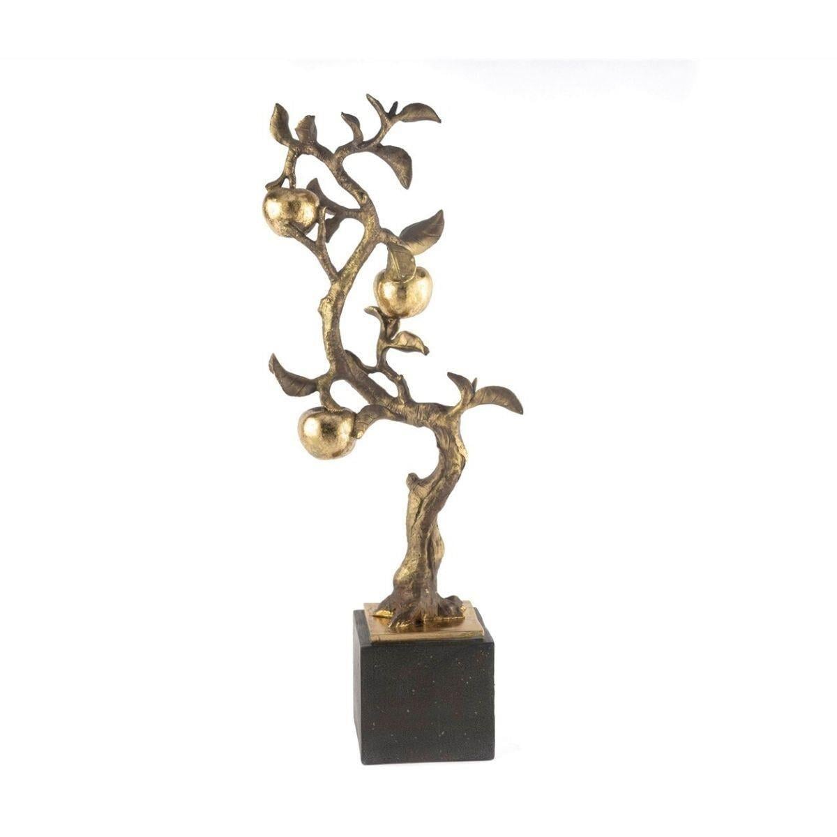 MİKASA Siyah Kaideli Antik Gold Metal Ağaç Dekor 22x12x58cm
