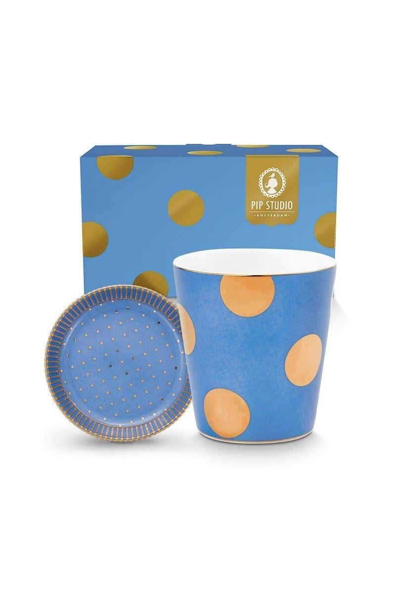PIP STUDIO Dot Delight  Altın / Mavi290 ML LATTE BARDK.