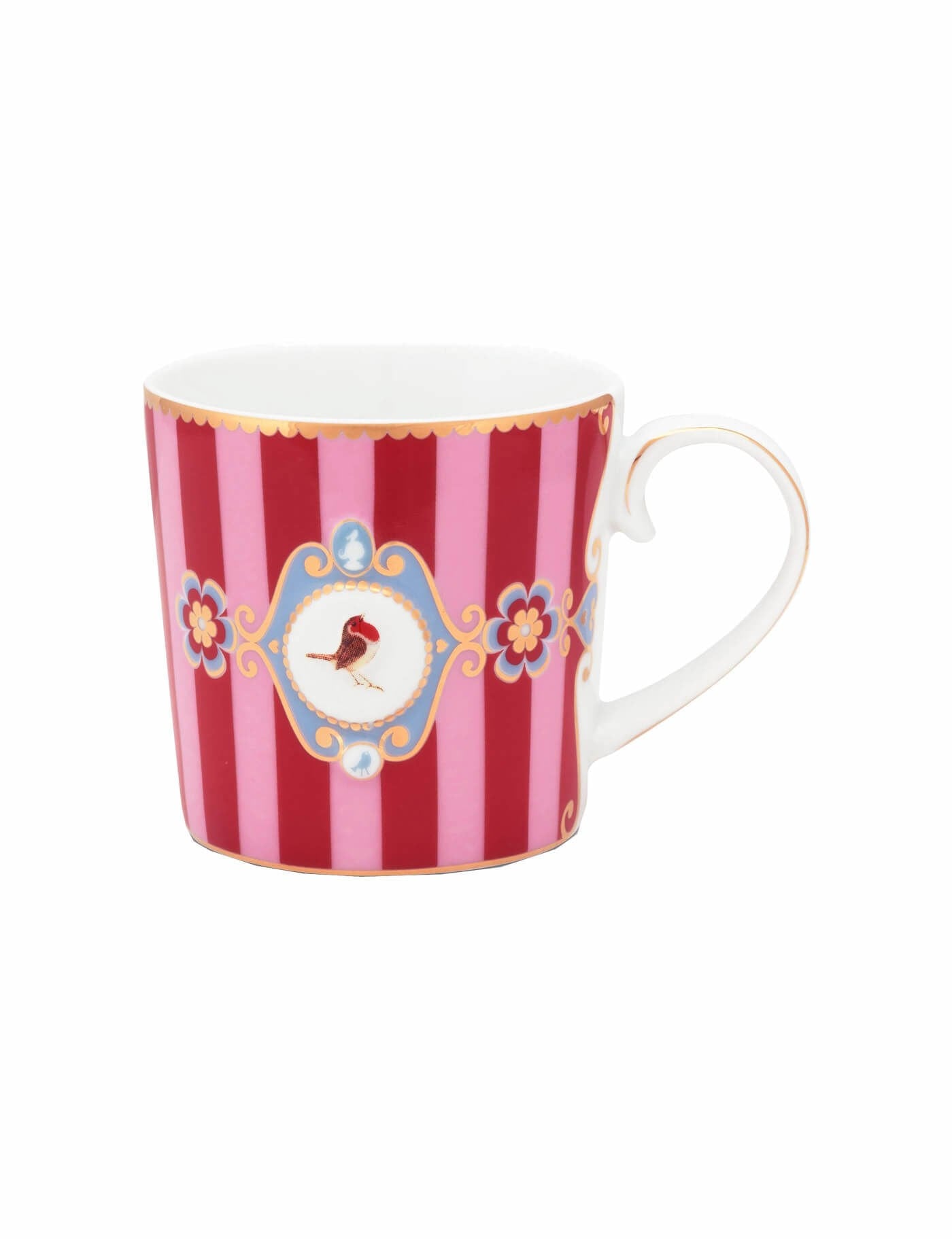 Pıp Studıo Love Birds Kırmızı/Pembe Çizgili Küçük Mug 150 Ml