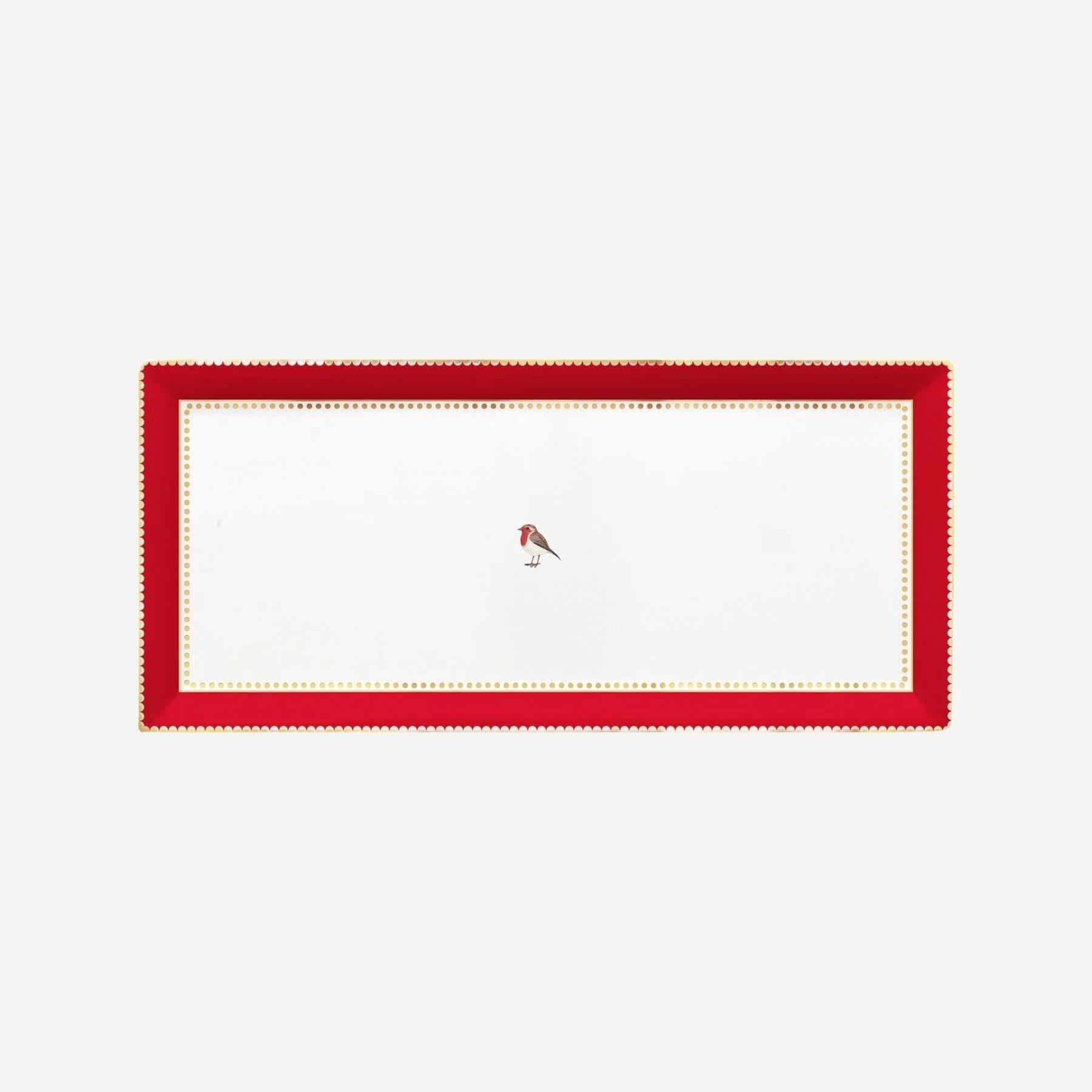 PIP STUDIO LOVE BİRDS KIRMIZI/PEMBE SERVİS TABAĞI 33,3X15,5 CM