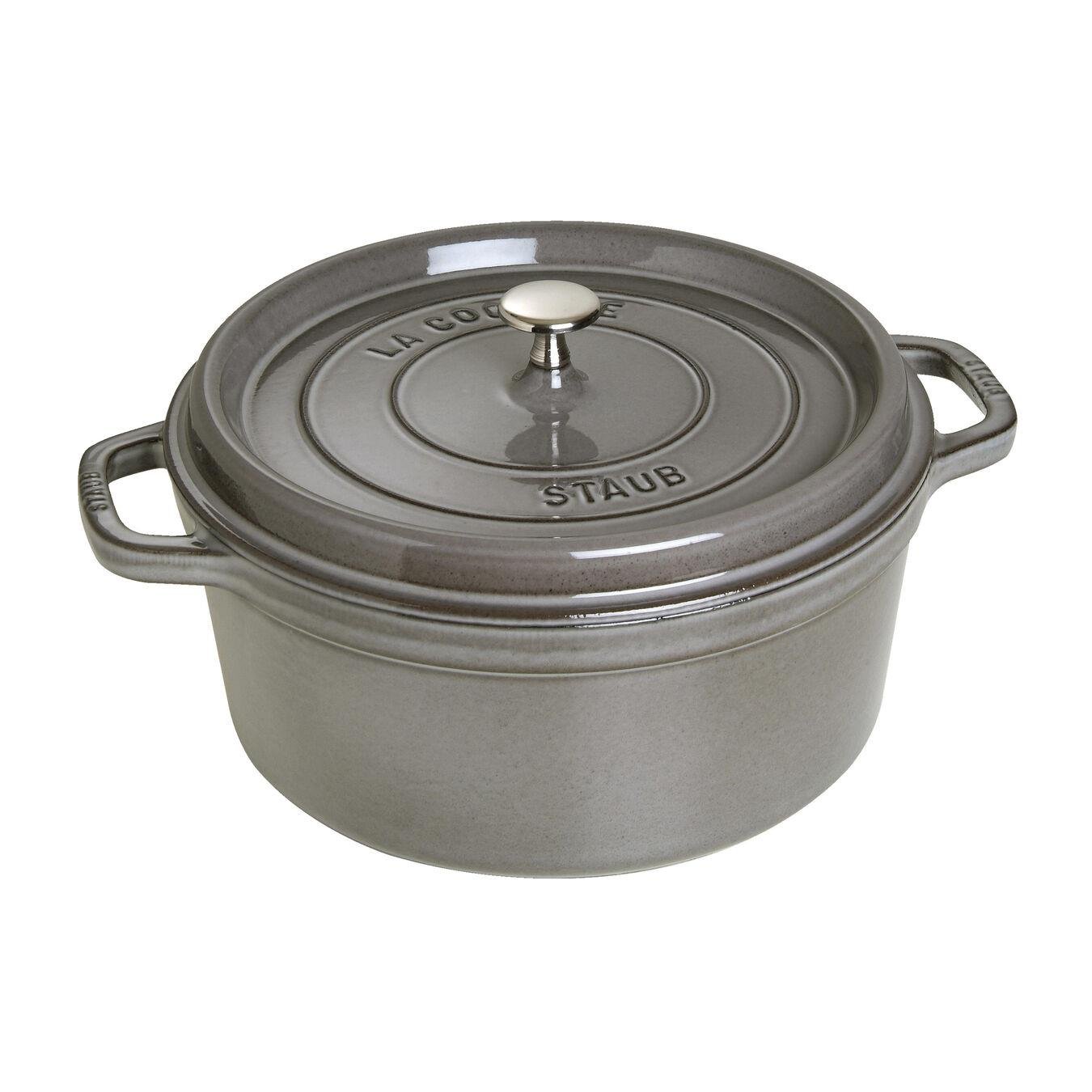 Staub Döküm demir Döküm Tencere Grafit Gri 28 cm 6,75 LT yuvarlak