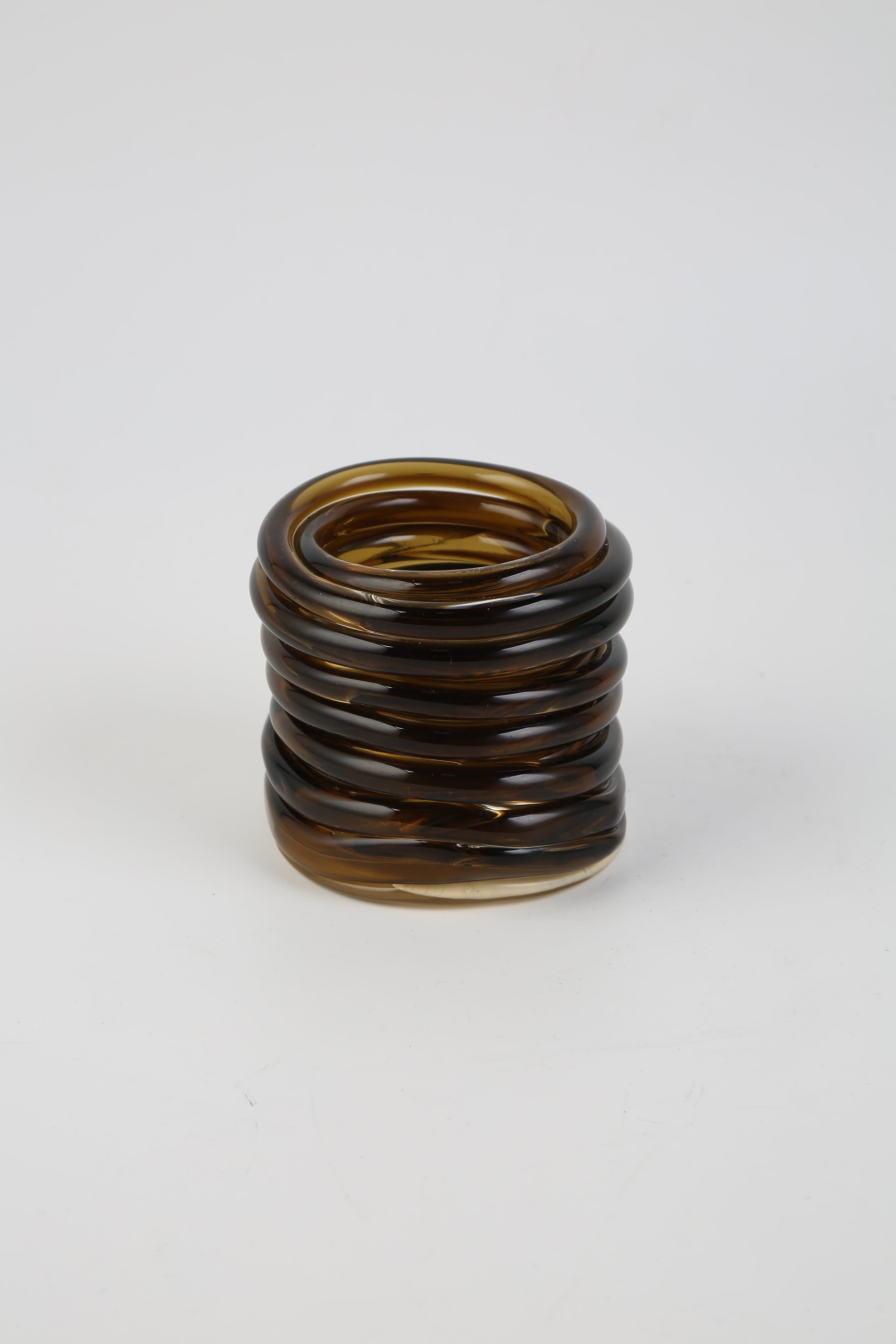Vitale Cam Kahve Halka Vazo 9.5*9.5*9 Cm Cm