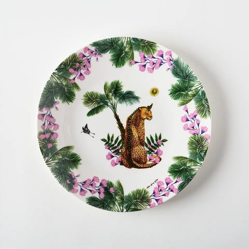 VİTELLİ WONDERLAND TURUNCU LEOPAR 25 CM PORSELEN TABAK