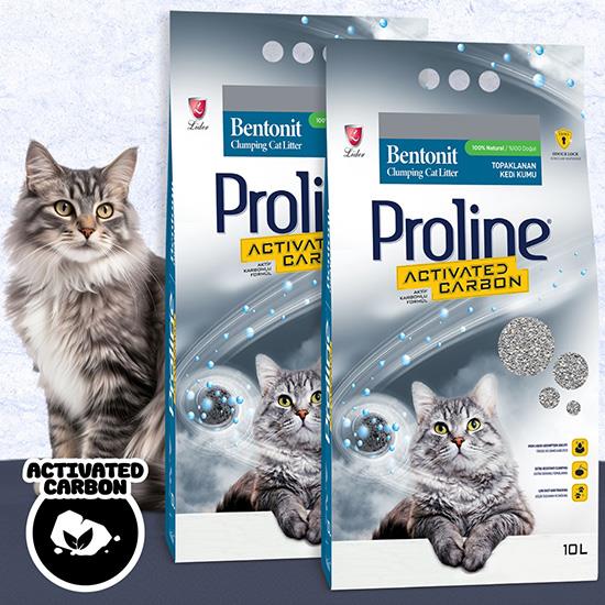 Proline Aktif Karbonlu Topaklanan Kedi Kumu 2 x 10 LT