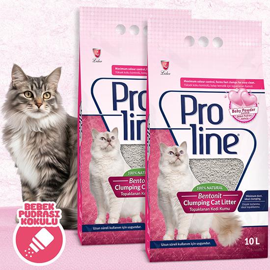 Proline Bebek Pudrası Kokulu Topaklanan Kedi Kumu 2 x 10 LT