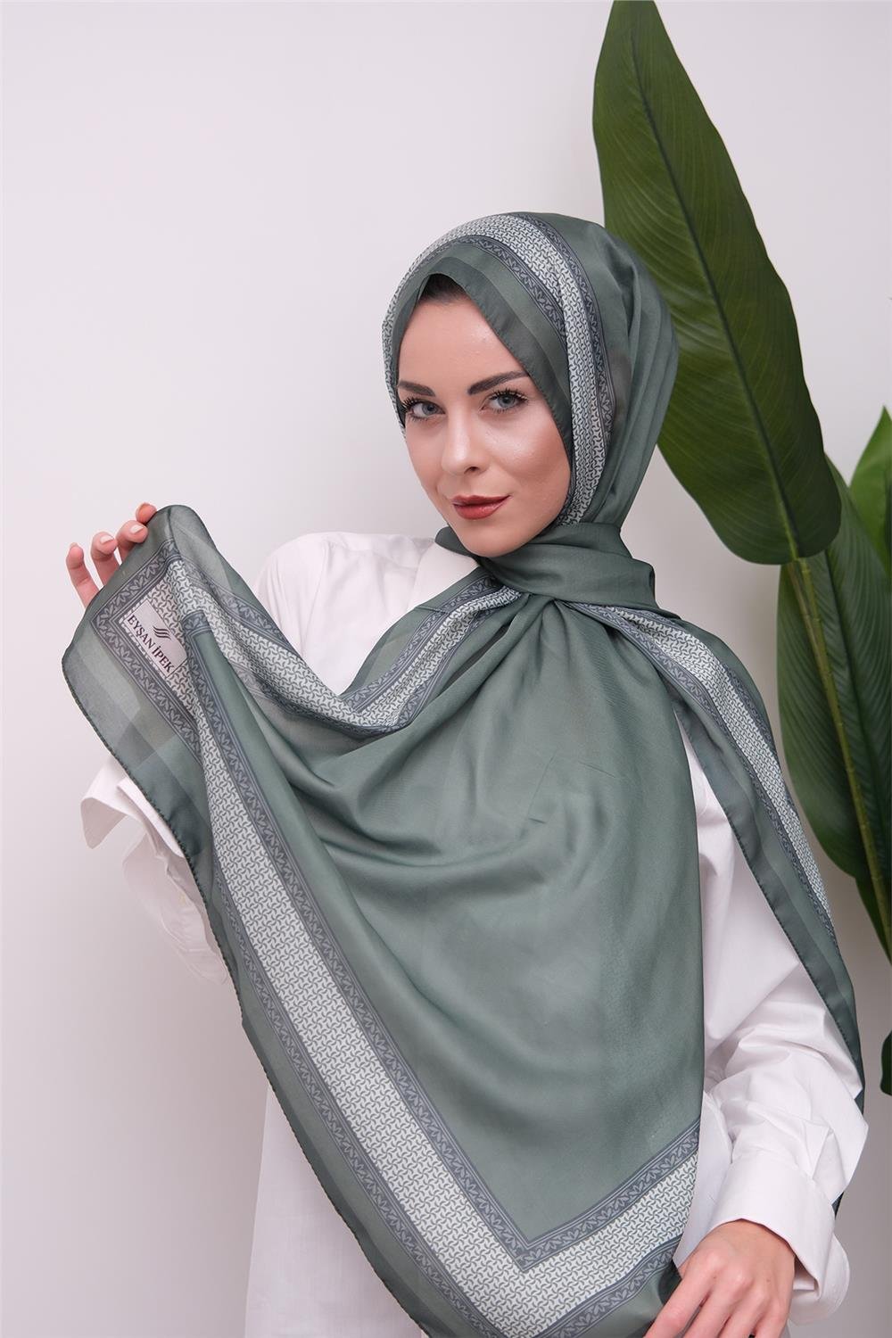 Border Touch Desenli Dijital Soft Şal
