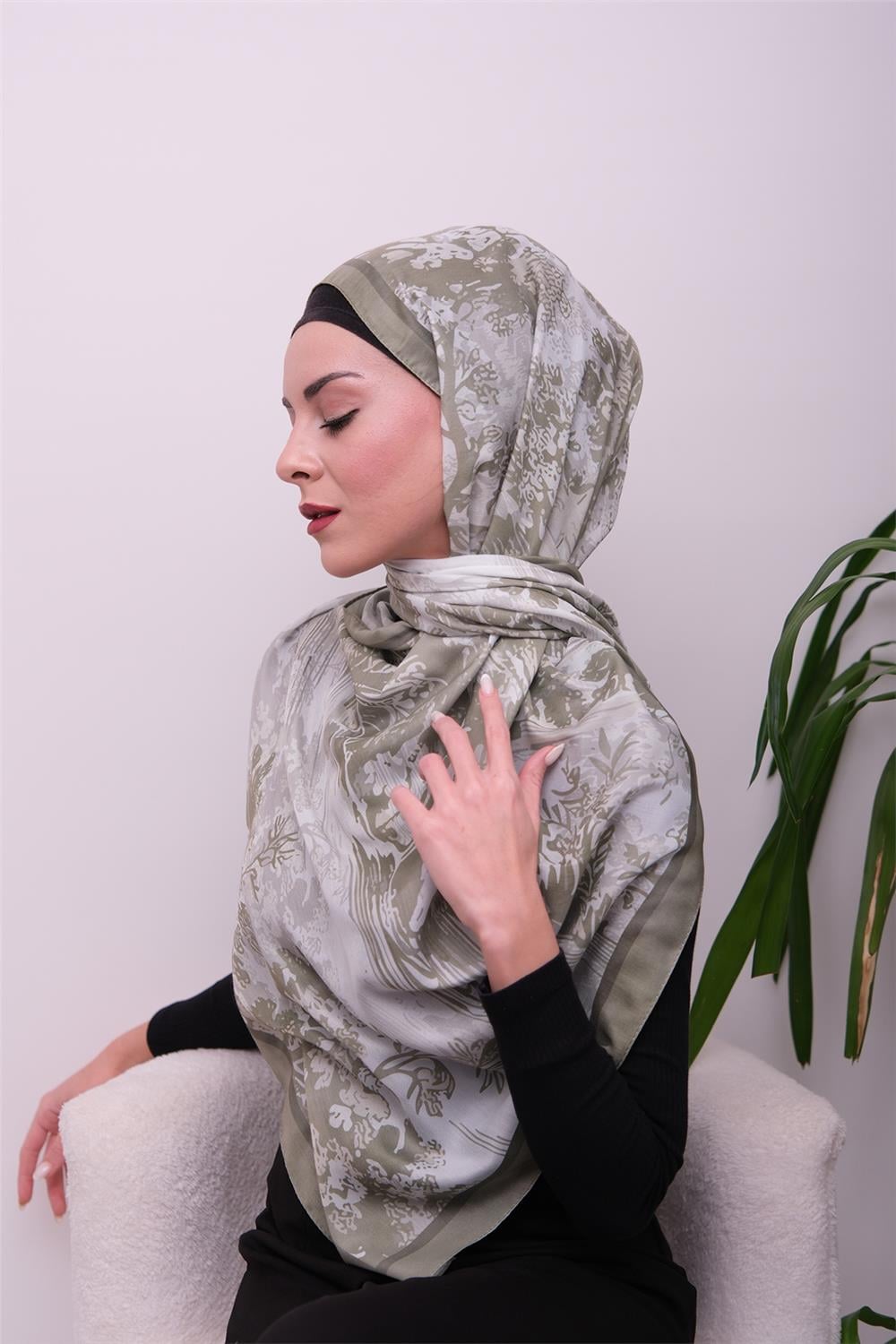 Opal Harmony Desenli Dijital Soft Şal