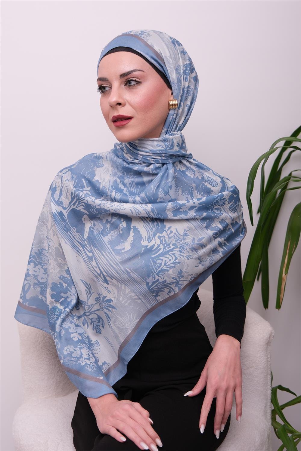 Opal Harmony Desenli Dijital Soft Şal