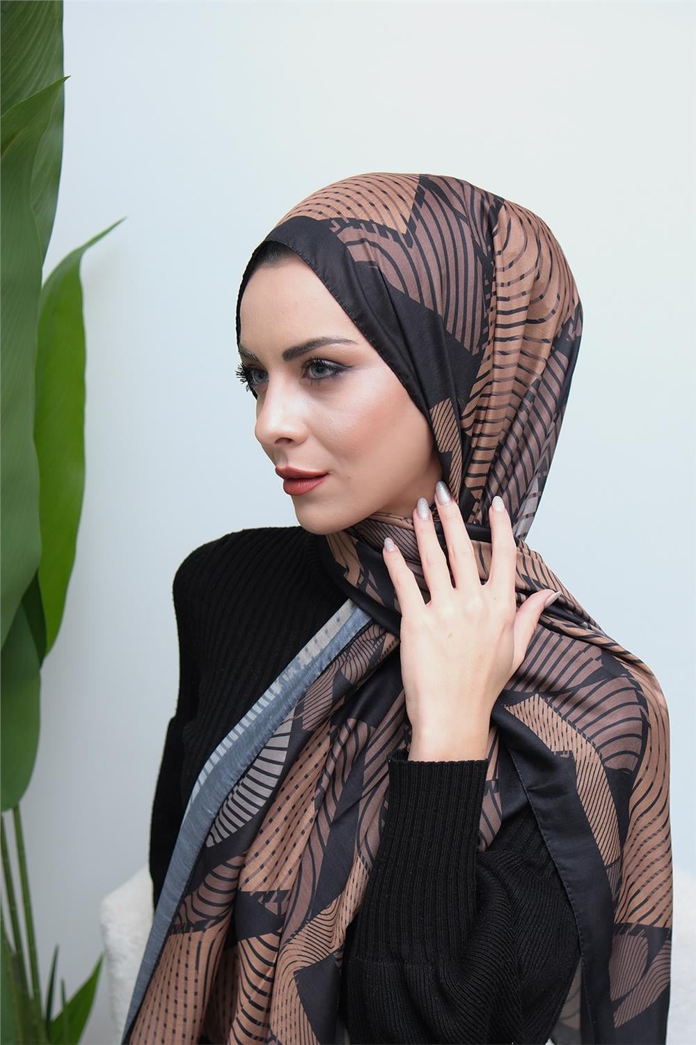 Pattern Desenli Dijital Soft Şal