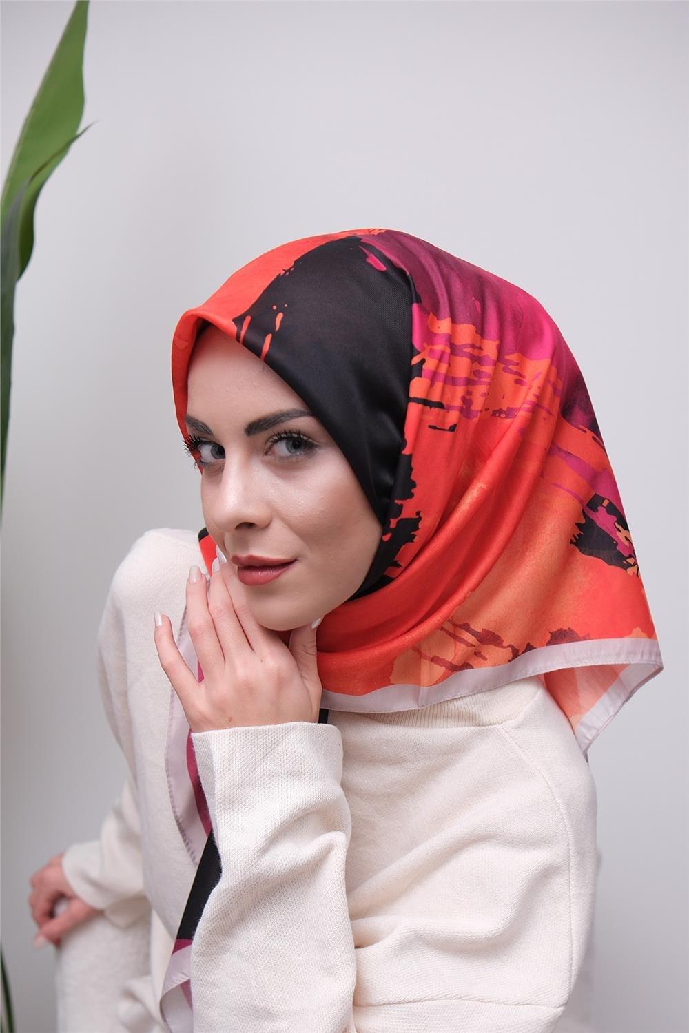 Renkli Karma Desen Dijital Soft Eşarp