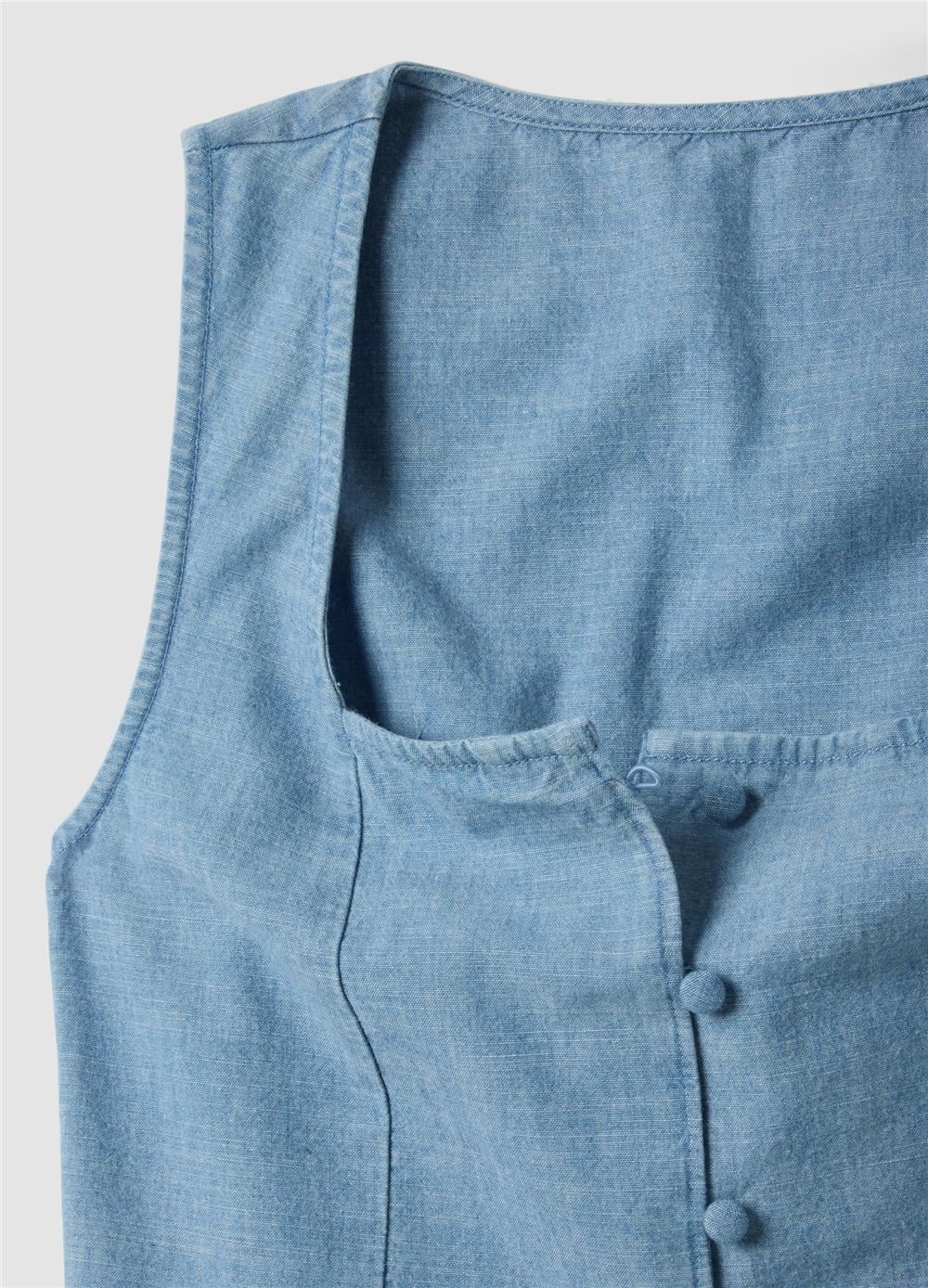 Açık Mavi Dar Kesim Denim Üst