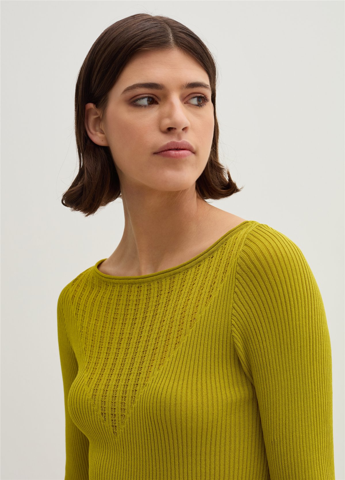 Ajur Detaylı Fitilli Yeşil Kazak