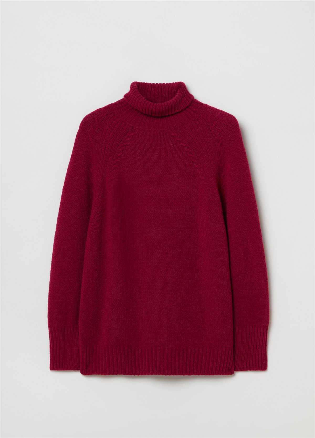 Balıkçı Yaka Reglan Kollu Bordo Kazak