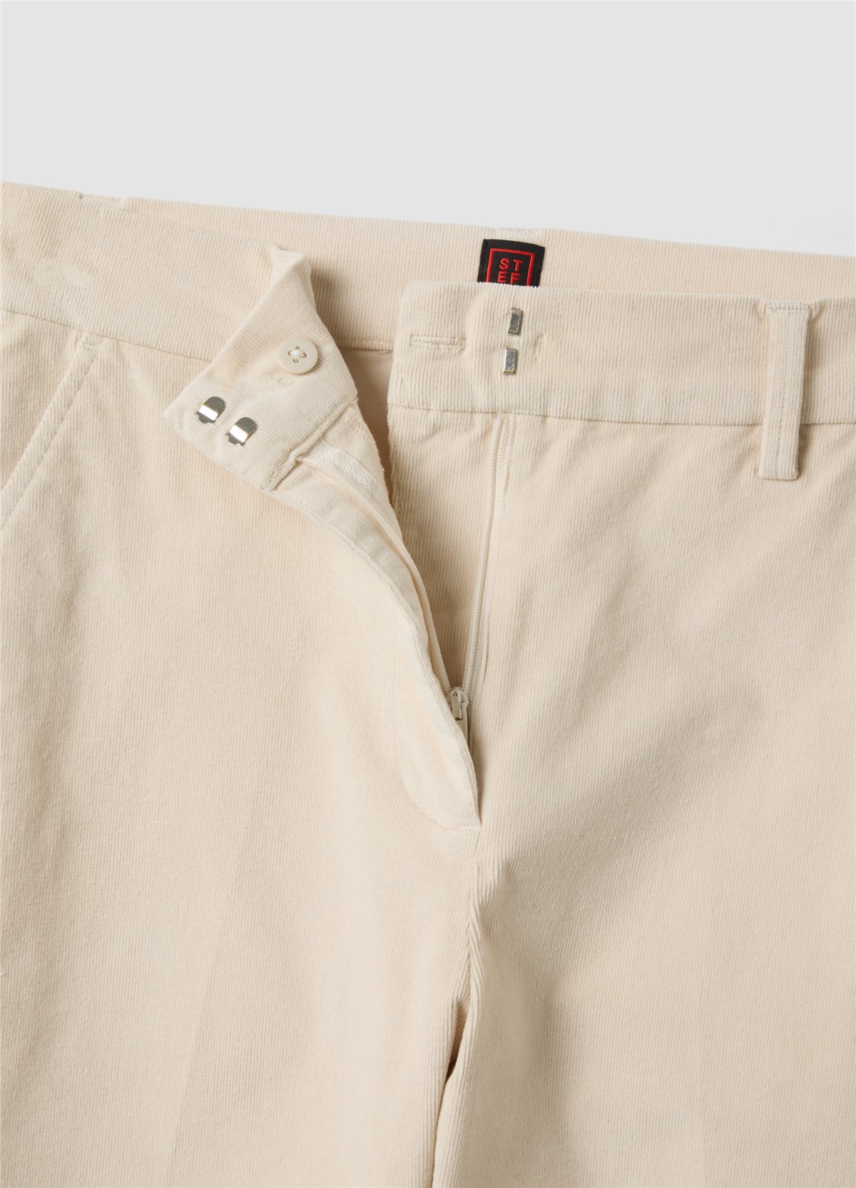 Bej Fitilli Esnek Pamuklu Slim Fit Çino Pantolon