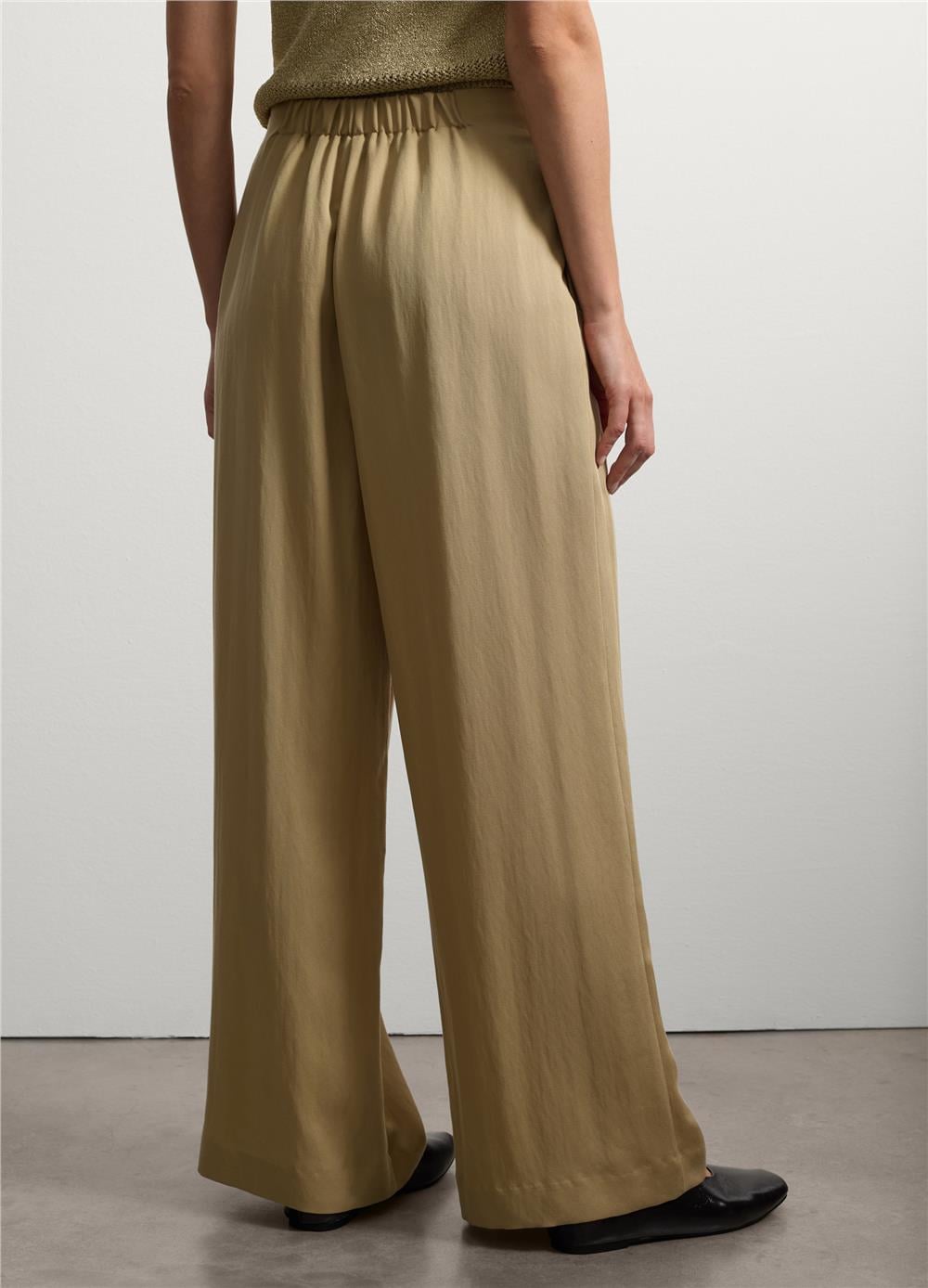 Bej Lyocell Pantolon