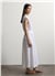 Beyaz Oversize V Yaka Midi Elbise