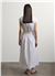 Beyaz Oversize V Yaka Midi Elbise