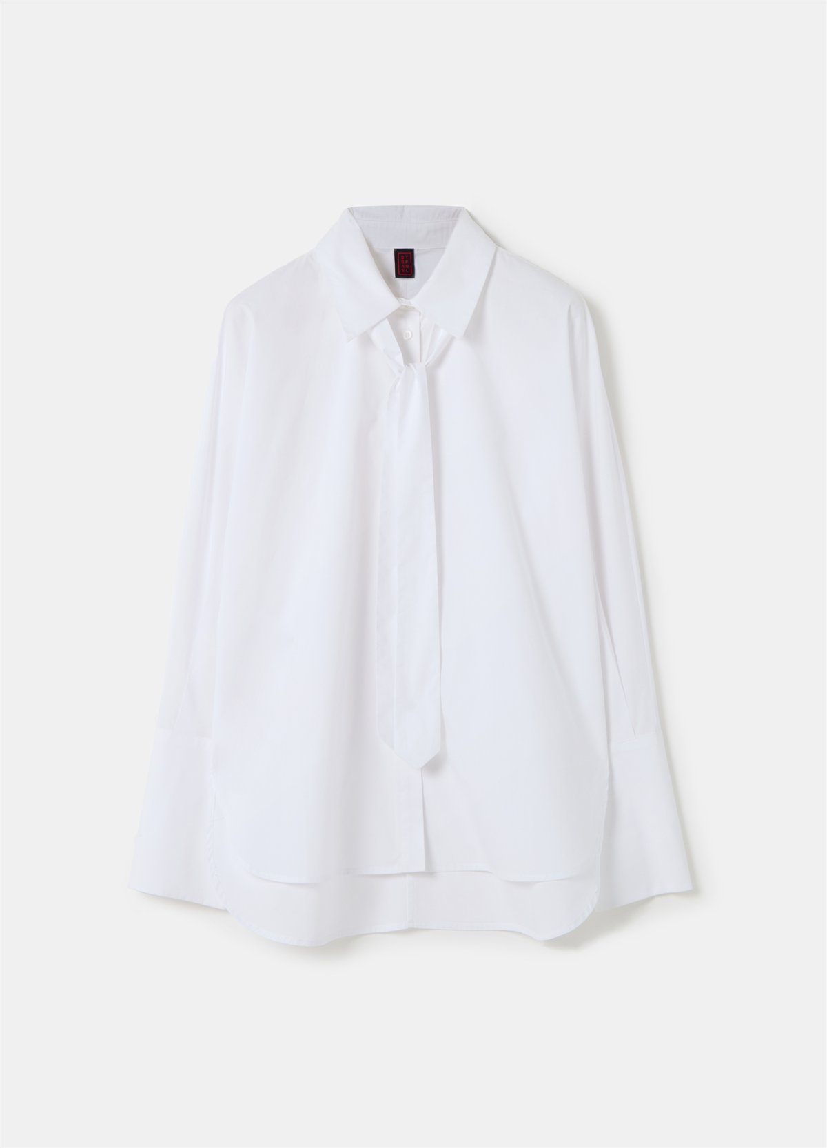 Beyaz Yakası Bağlamalı Poplin Gömlek