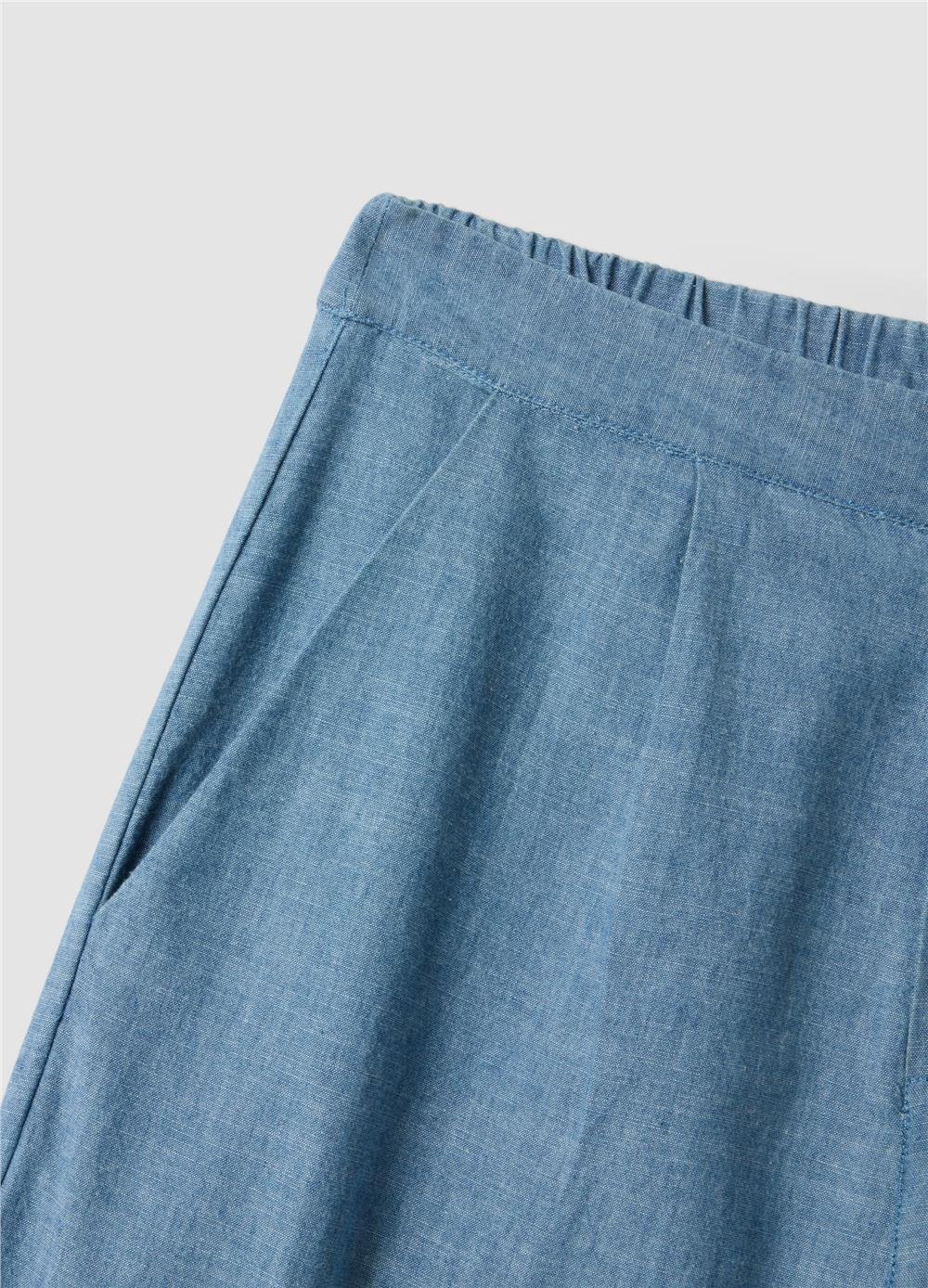 Bol Paça Açık Mavi Pamuk Denim Pantolon