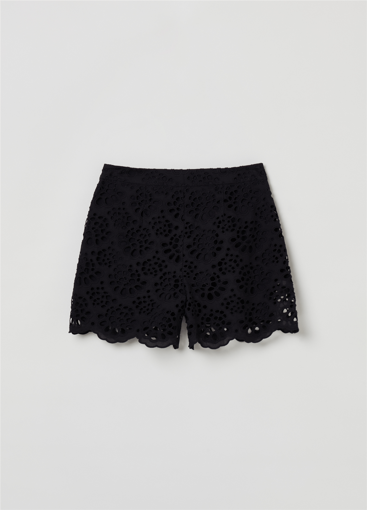 Broderie Anglaise Siyah Şort