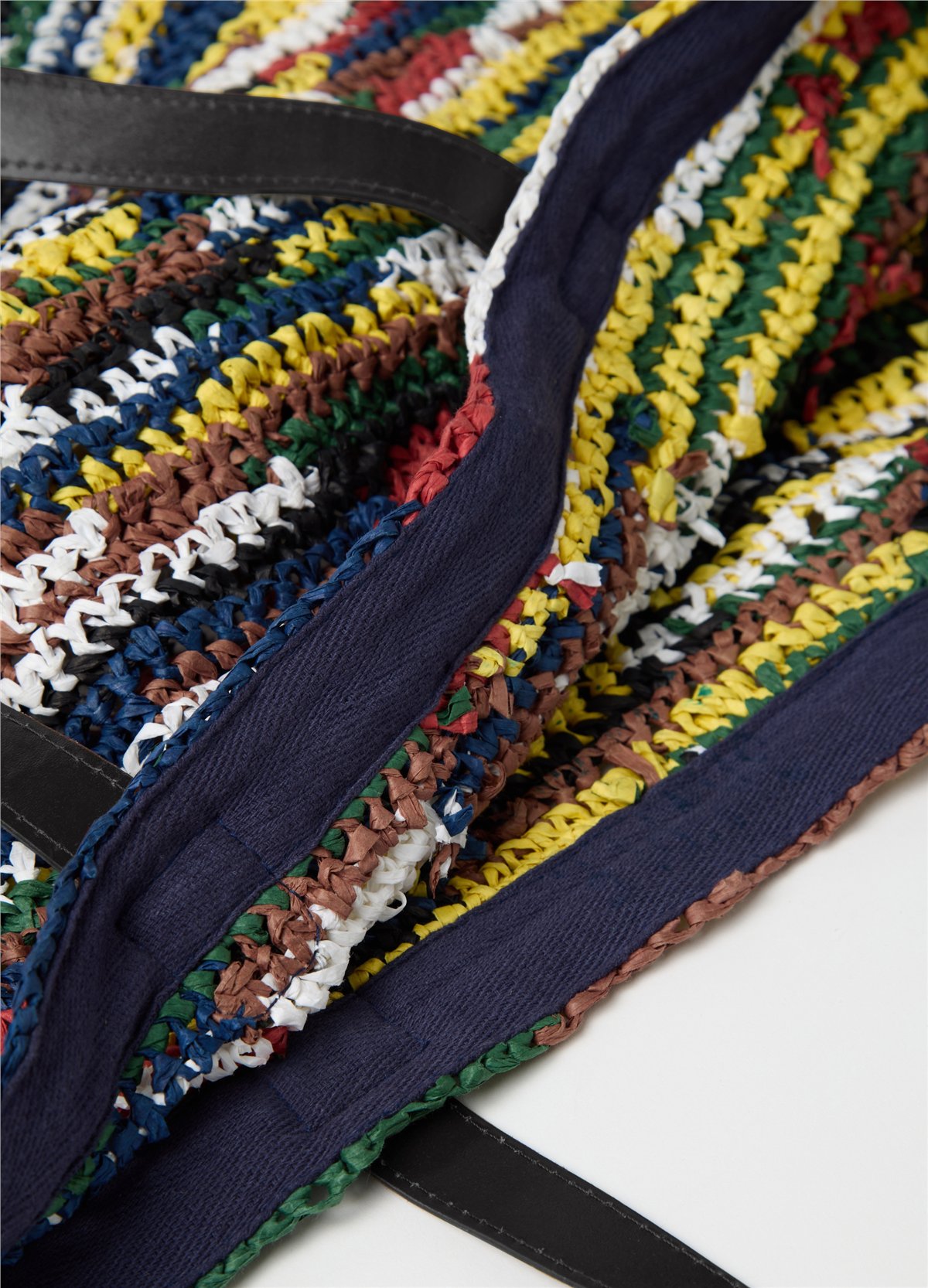 Çok Renkli Tığ Örgü Raffia Alışveriş Çantası