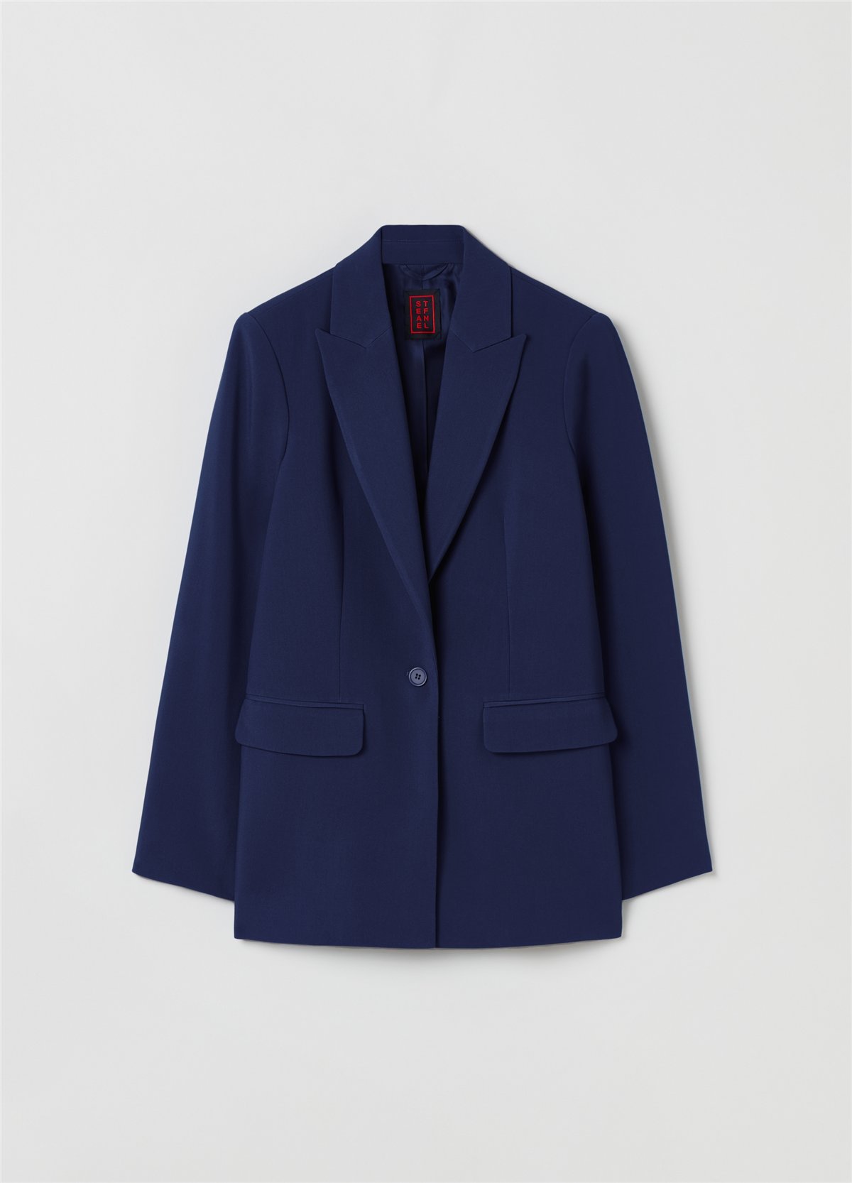 Dar Kesim Tek Düğmeli Lacivert Blazer