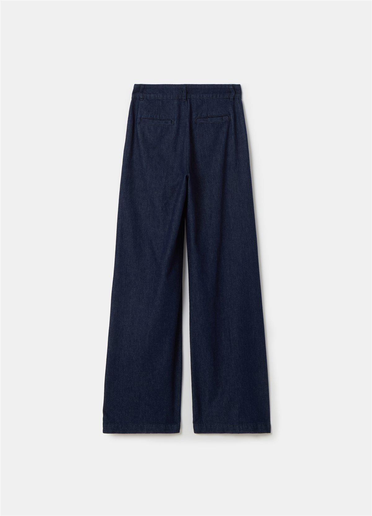 Dökümlü Özel Kesim Bol Paça Kot Pantolon