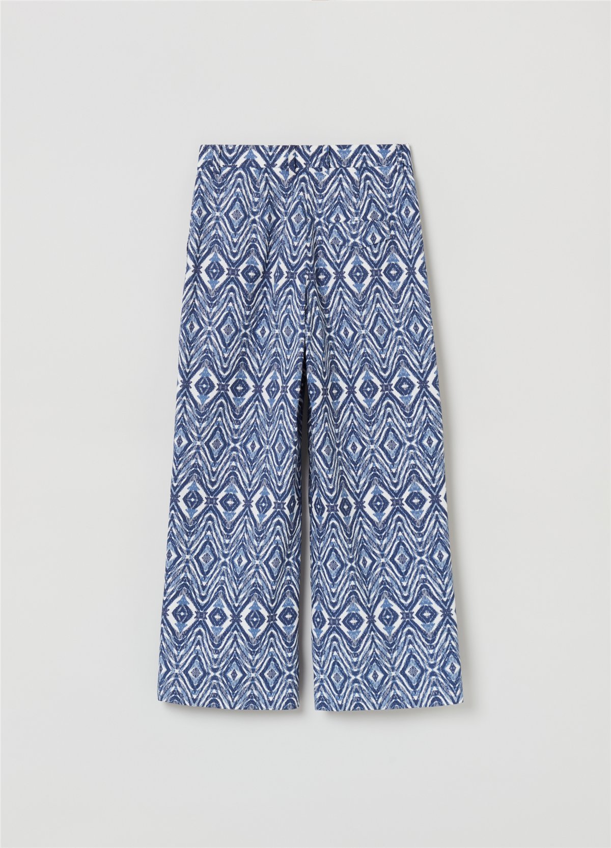 Etnik Desenli Bol Paça Poplin Pantolon