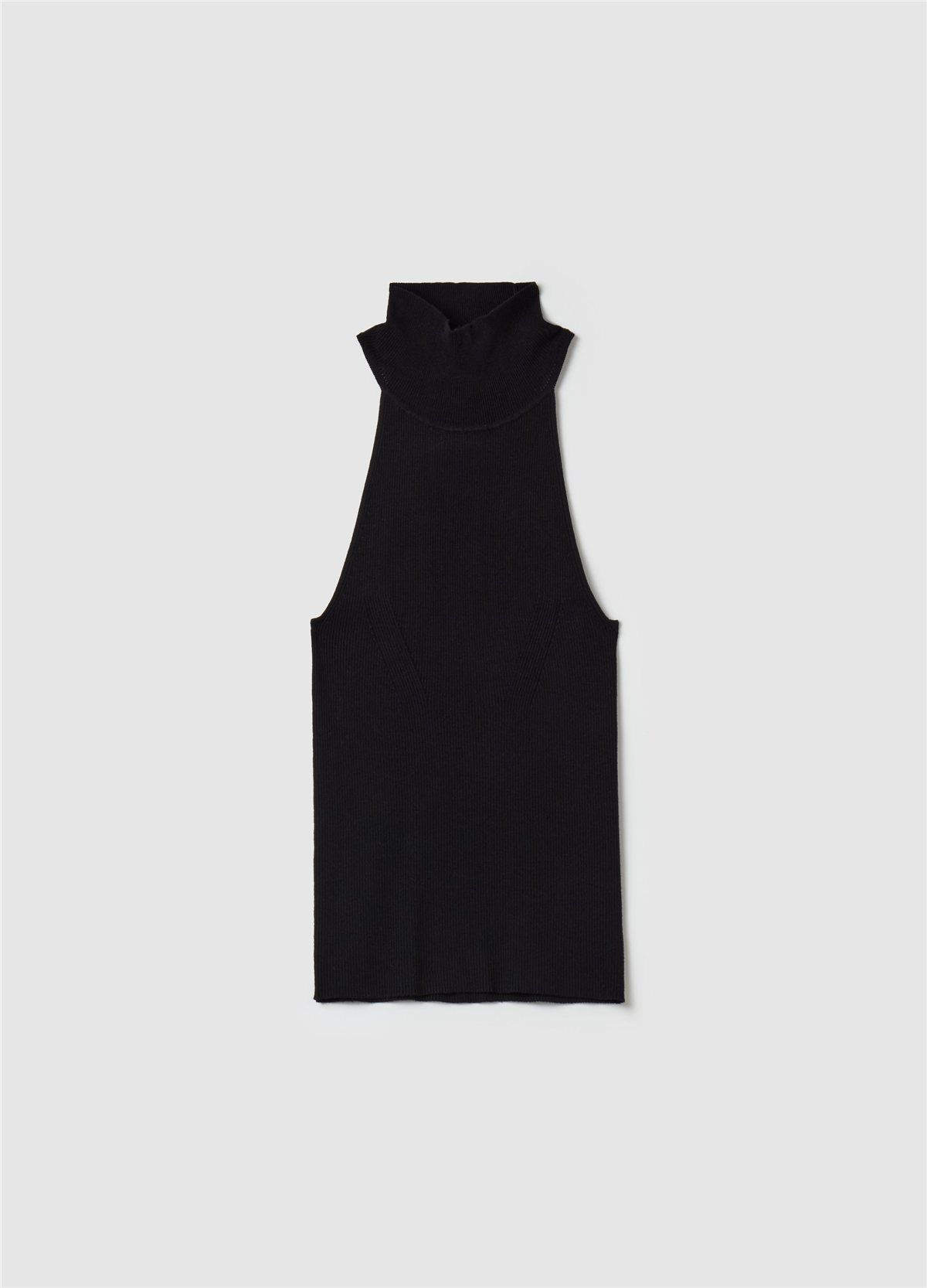 Halter Yaka Fitilli Siyah Atlet