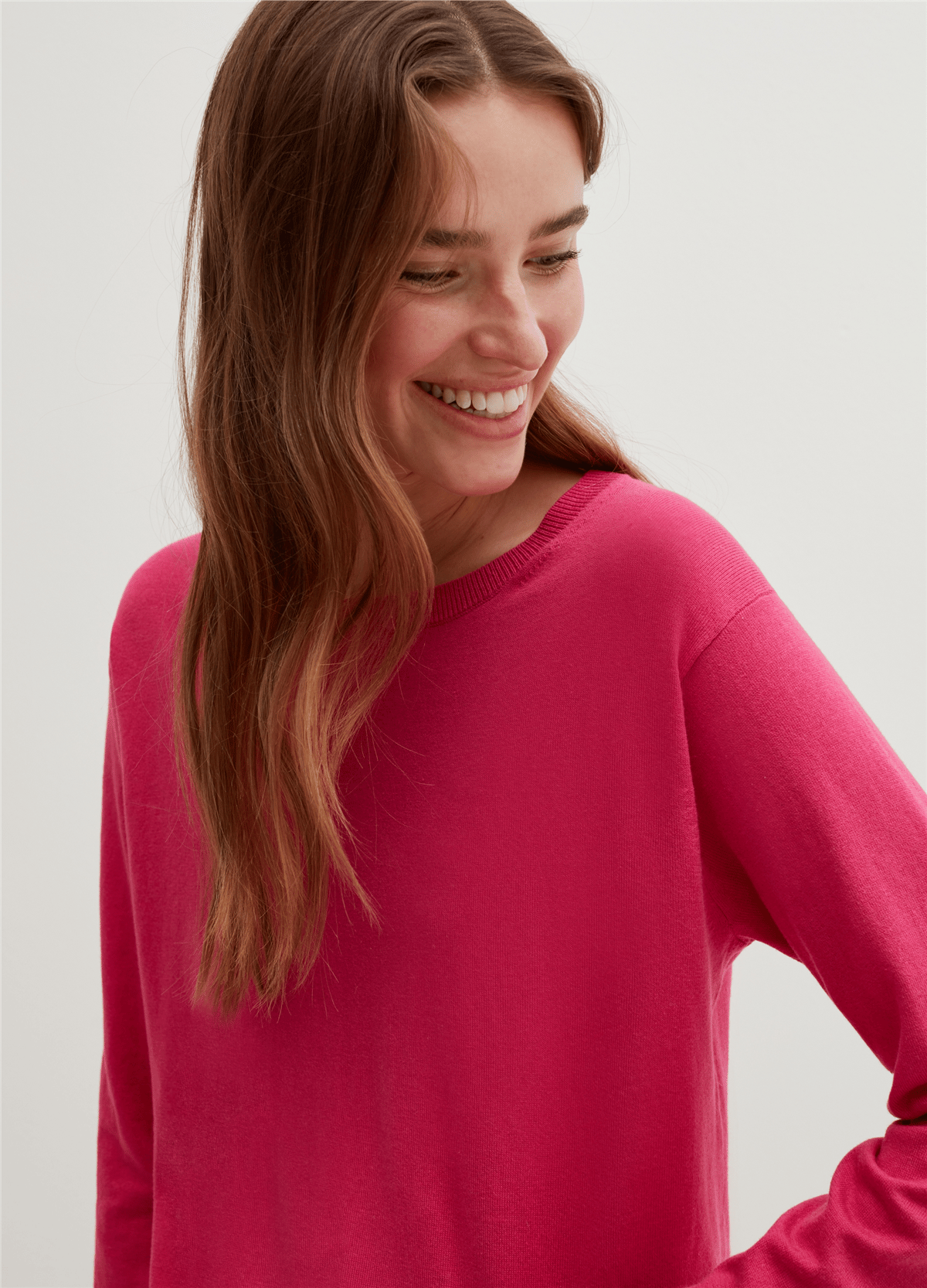 İpek Ve Pamuklu Oversize Pembe Kazak