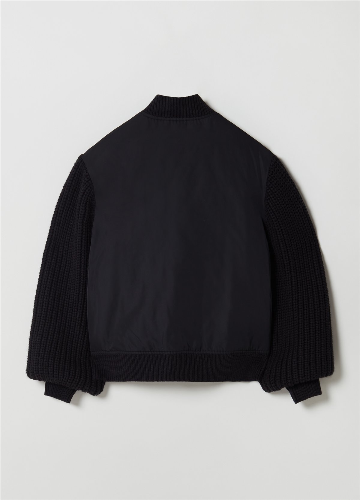 Jarse Kollu Oversize Siyah Bomber Ceket