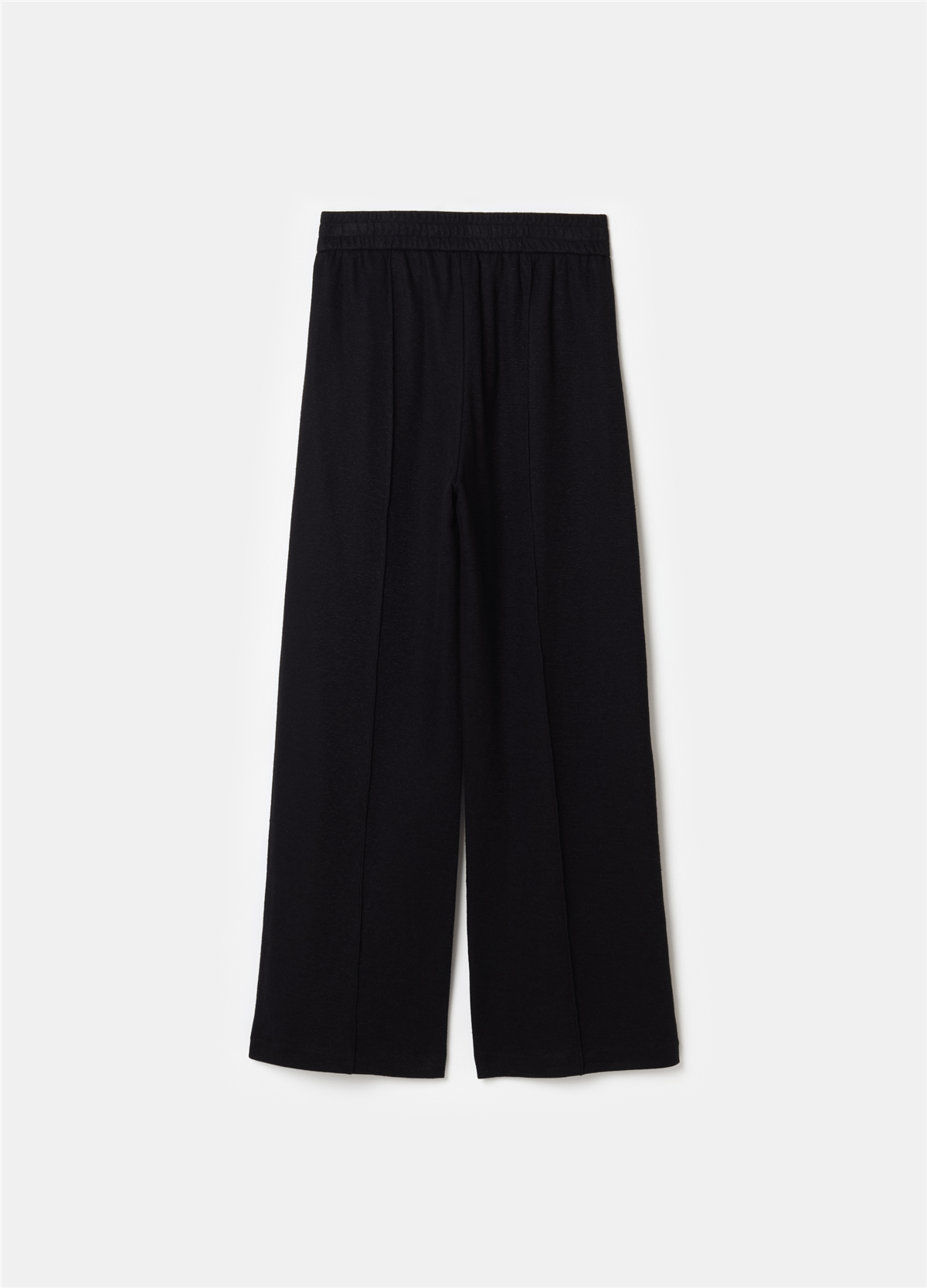 Kabartma Dikişli Jarse Siyah Jogger Pantolon
