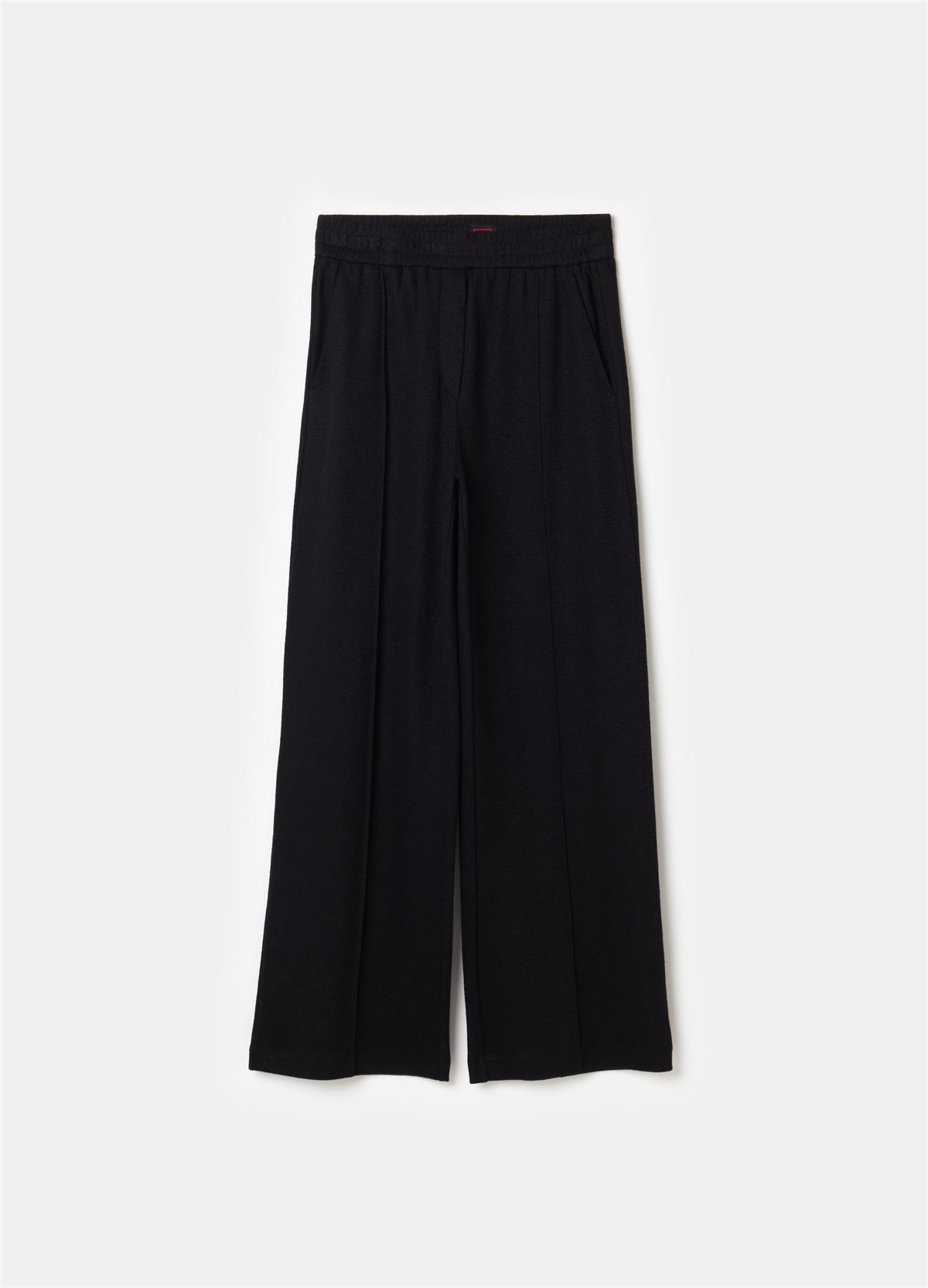 Kabartma Dikişli Jarse Siyah Jogger Pantolon