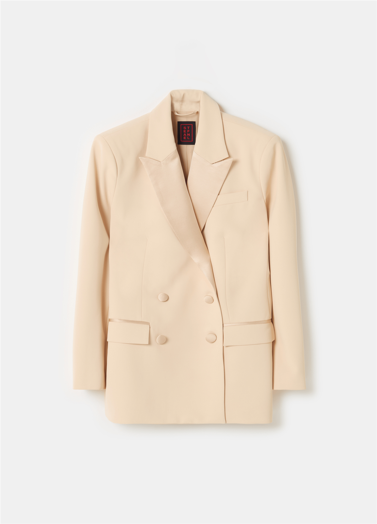 Kadi Kumaştan Kruvaze Bej Blazer Ceket