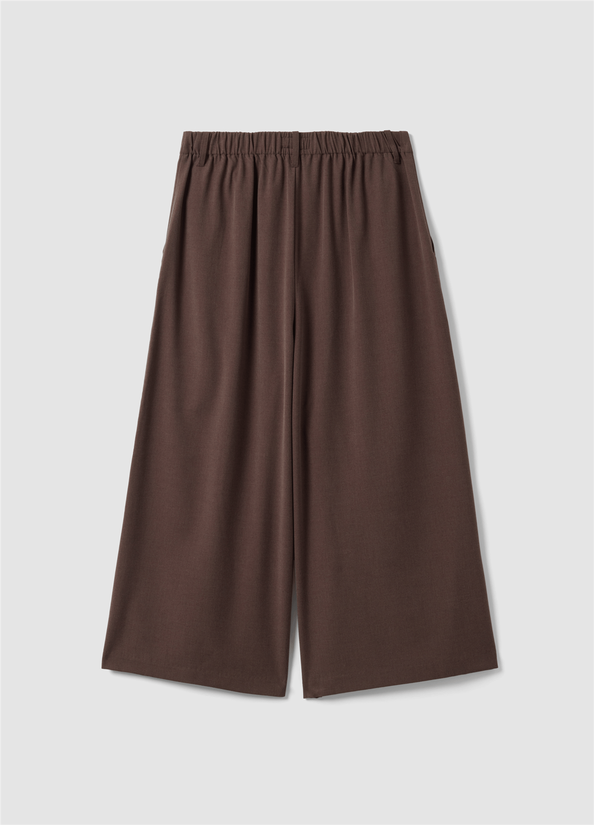 Kahverengi Kısa Boy, Comfort Fit Viskon Ve Yün Karışımlı Pantolon
