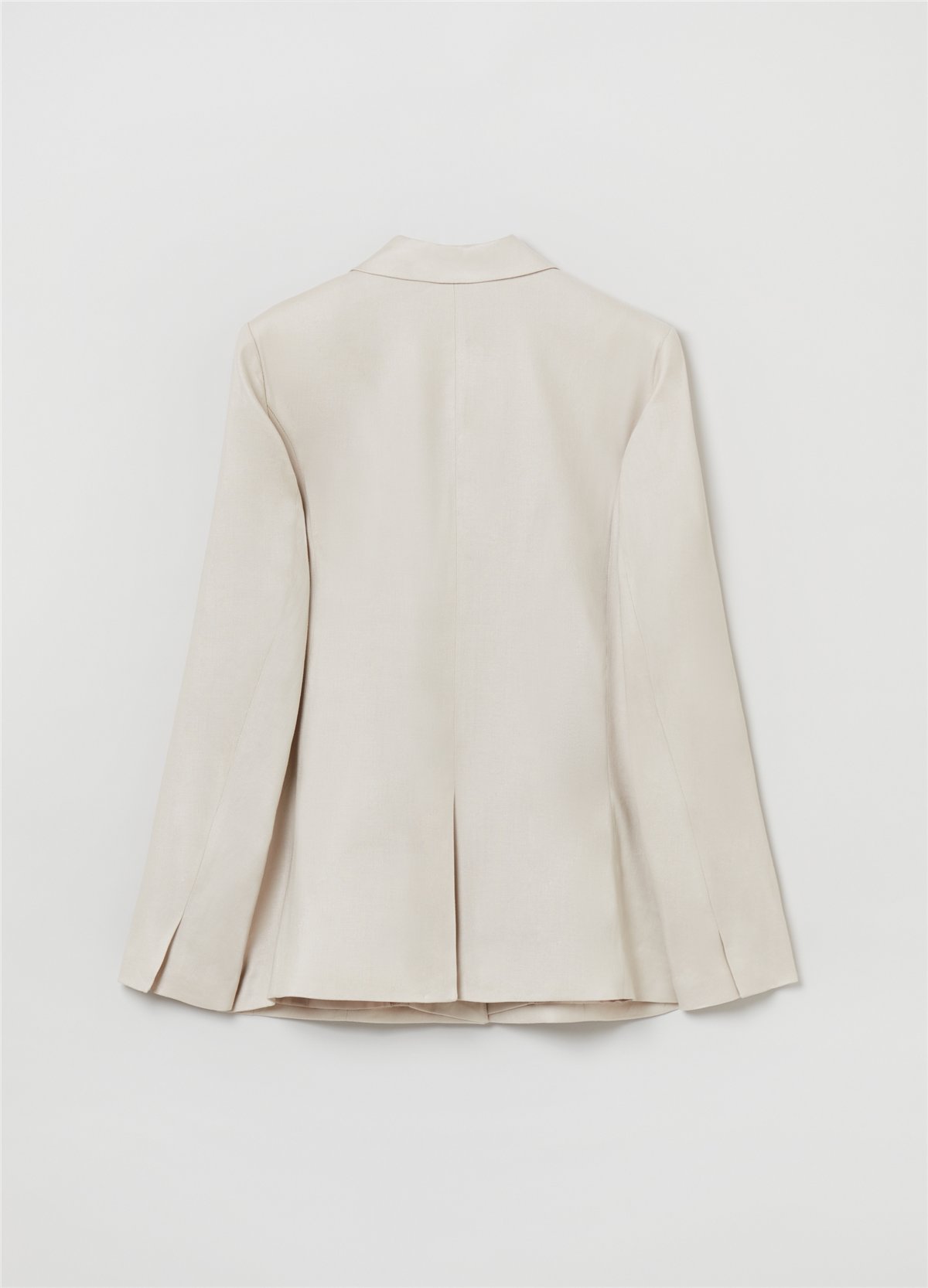 Keten Ve Viskoz Karışımlı Bej Oversize Blazer